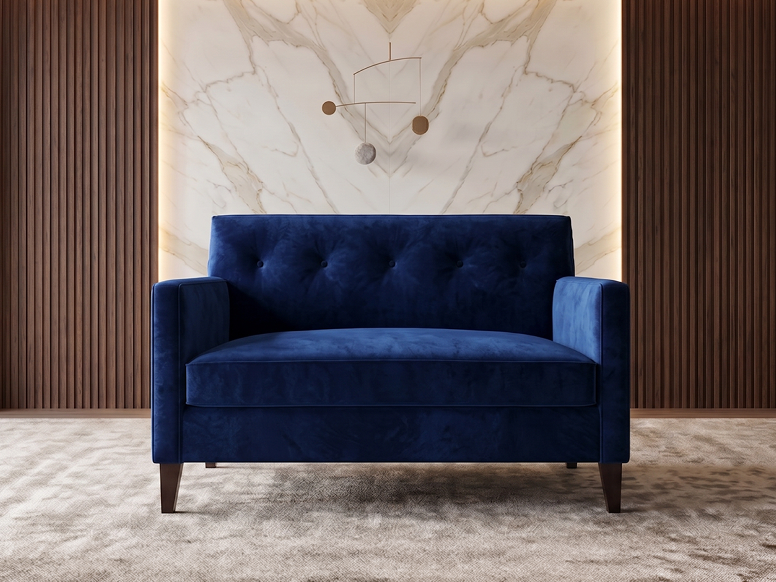 Bali Sofa 2 Seater In Royal Blue Color