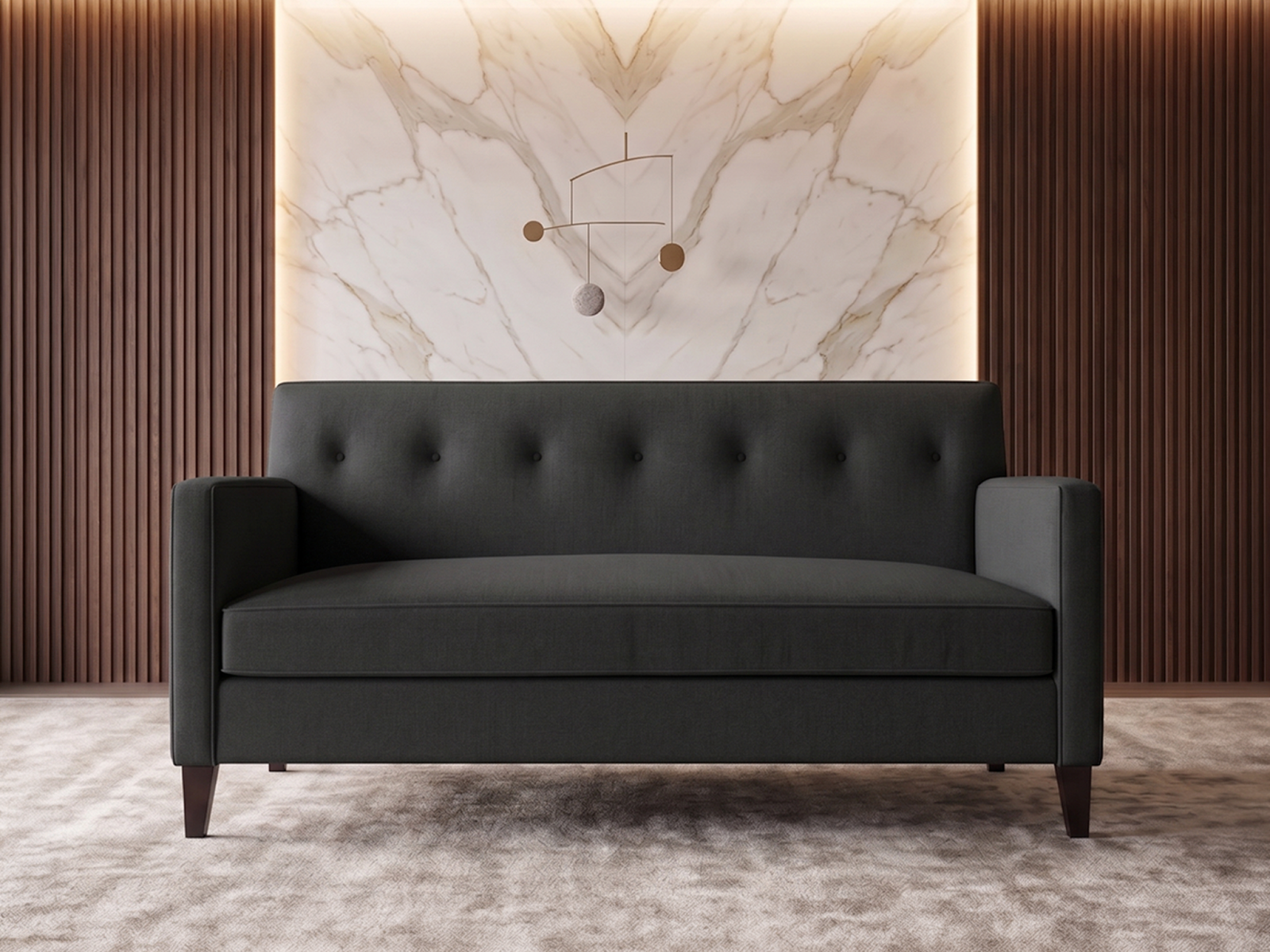Bali Sofa 3 Seater In  Charcoal Grey Color