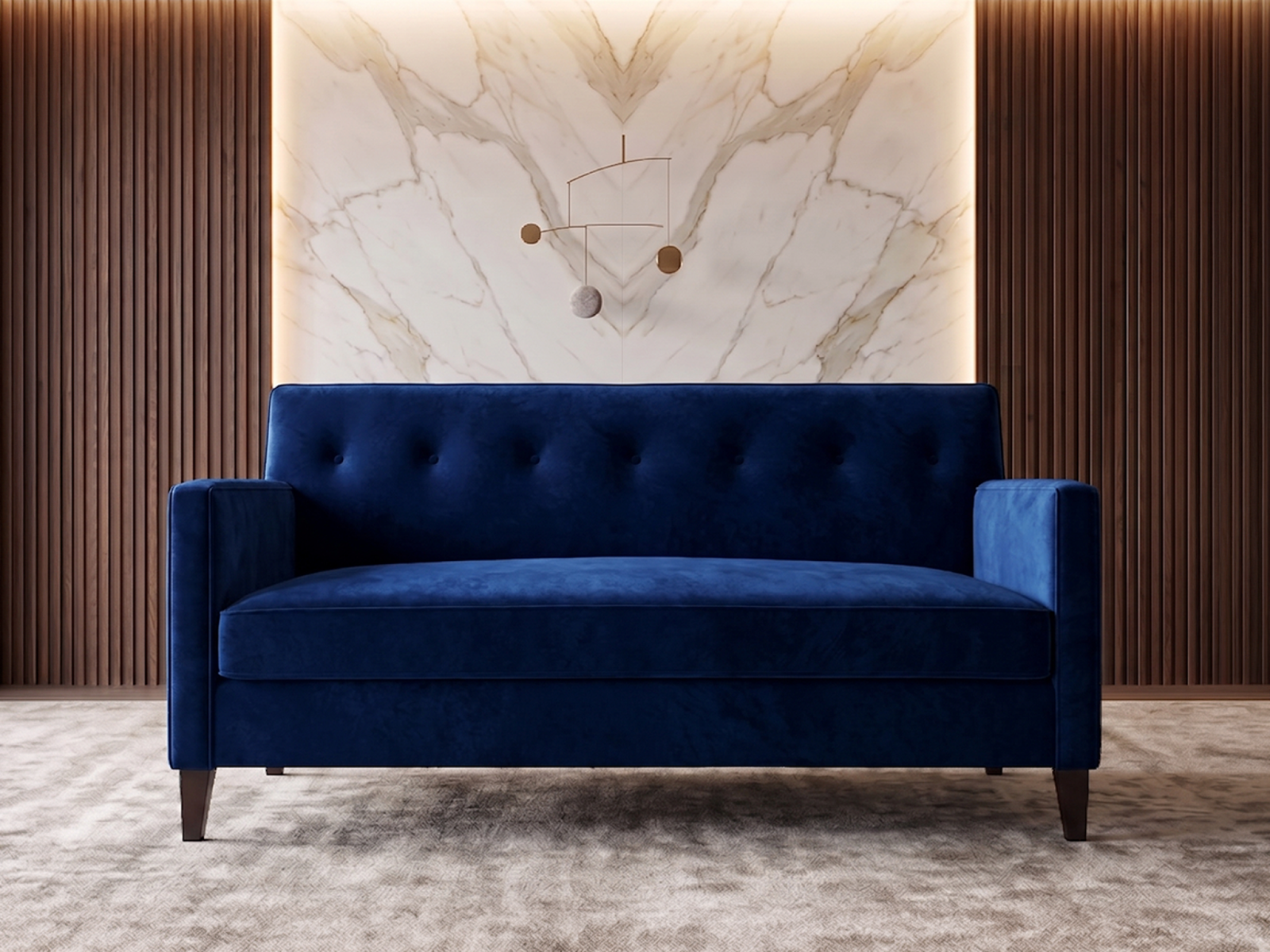 Bali Sofa 3 Seater In Royal Blue Color