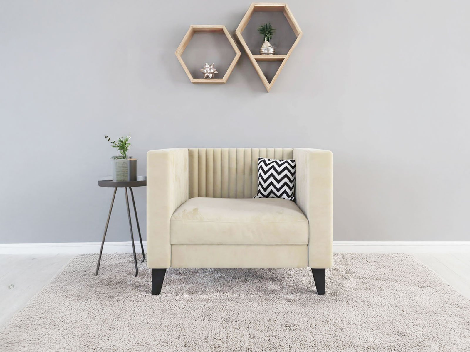 Miller Sofa 1 Seater In Bone White Color