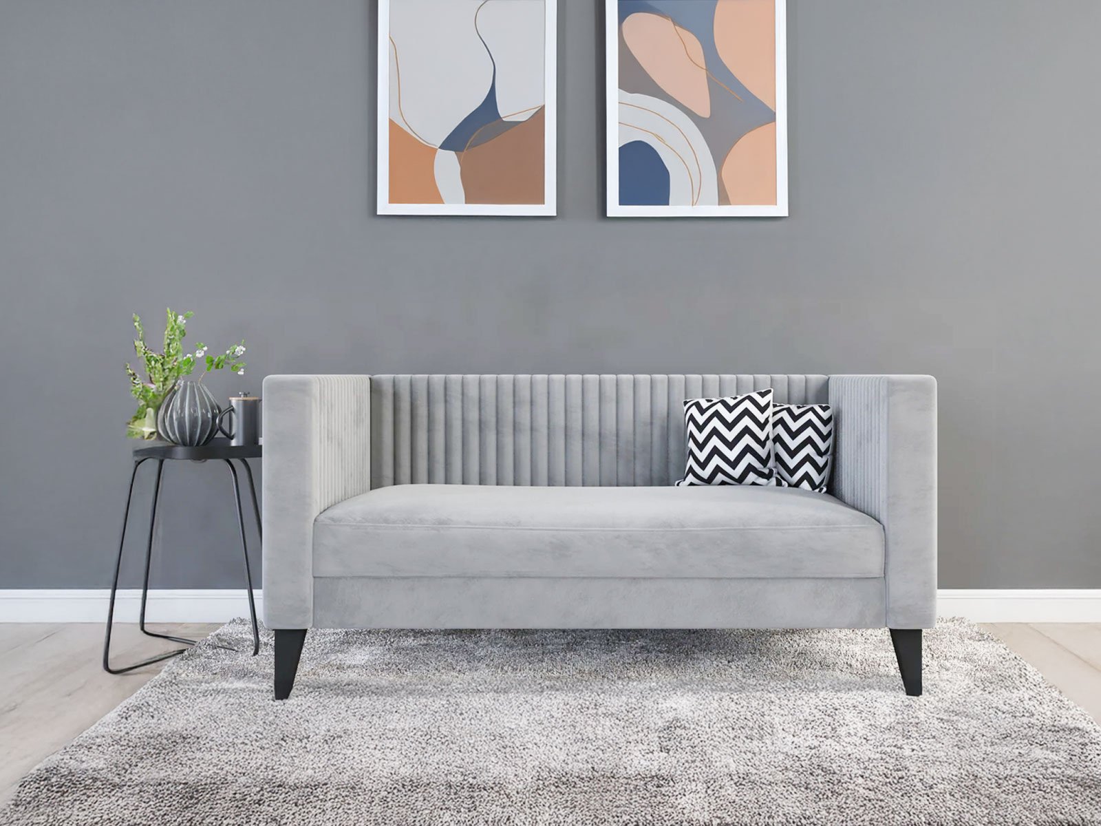 Miller Sofa 2 Seater In Cool Grey Color