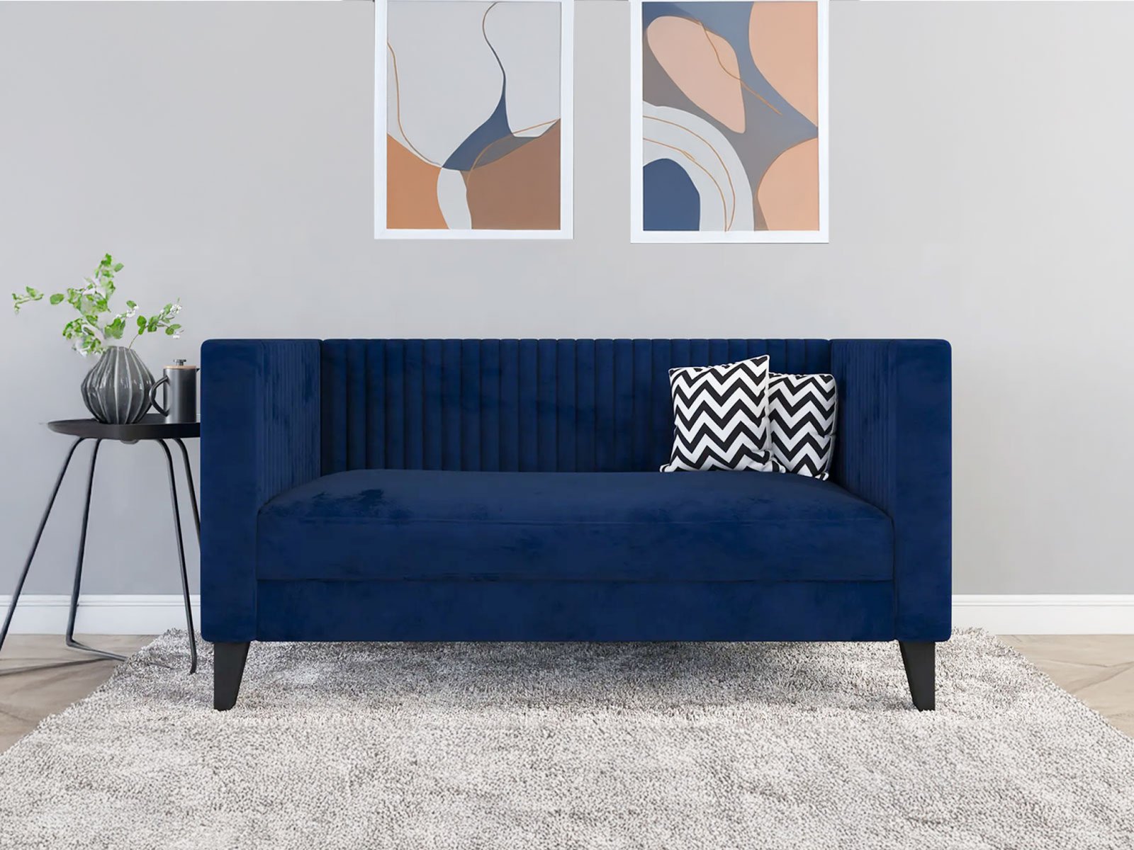 Miller Sofa 2 Seater In Midnight Blue Color