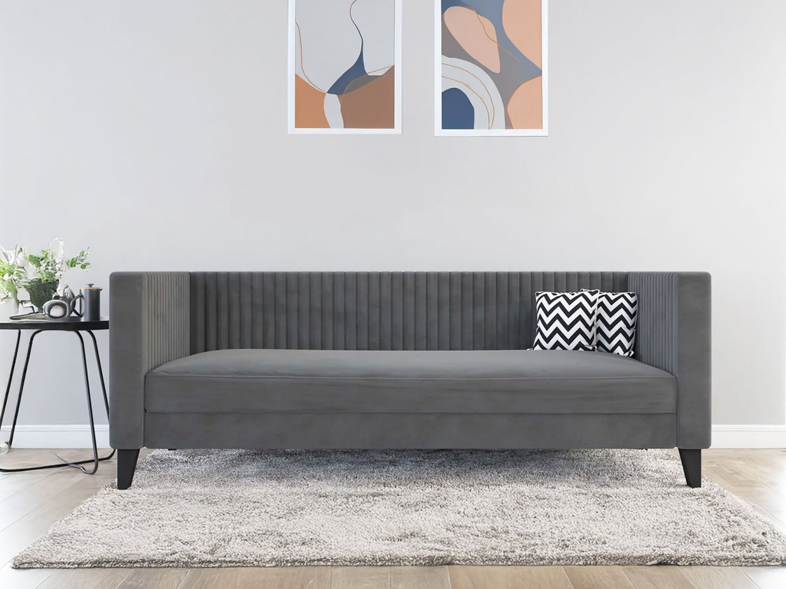 Miller Sofa 3 Seater In  Carbon Grey Color