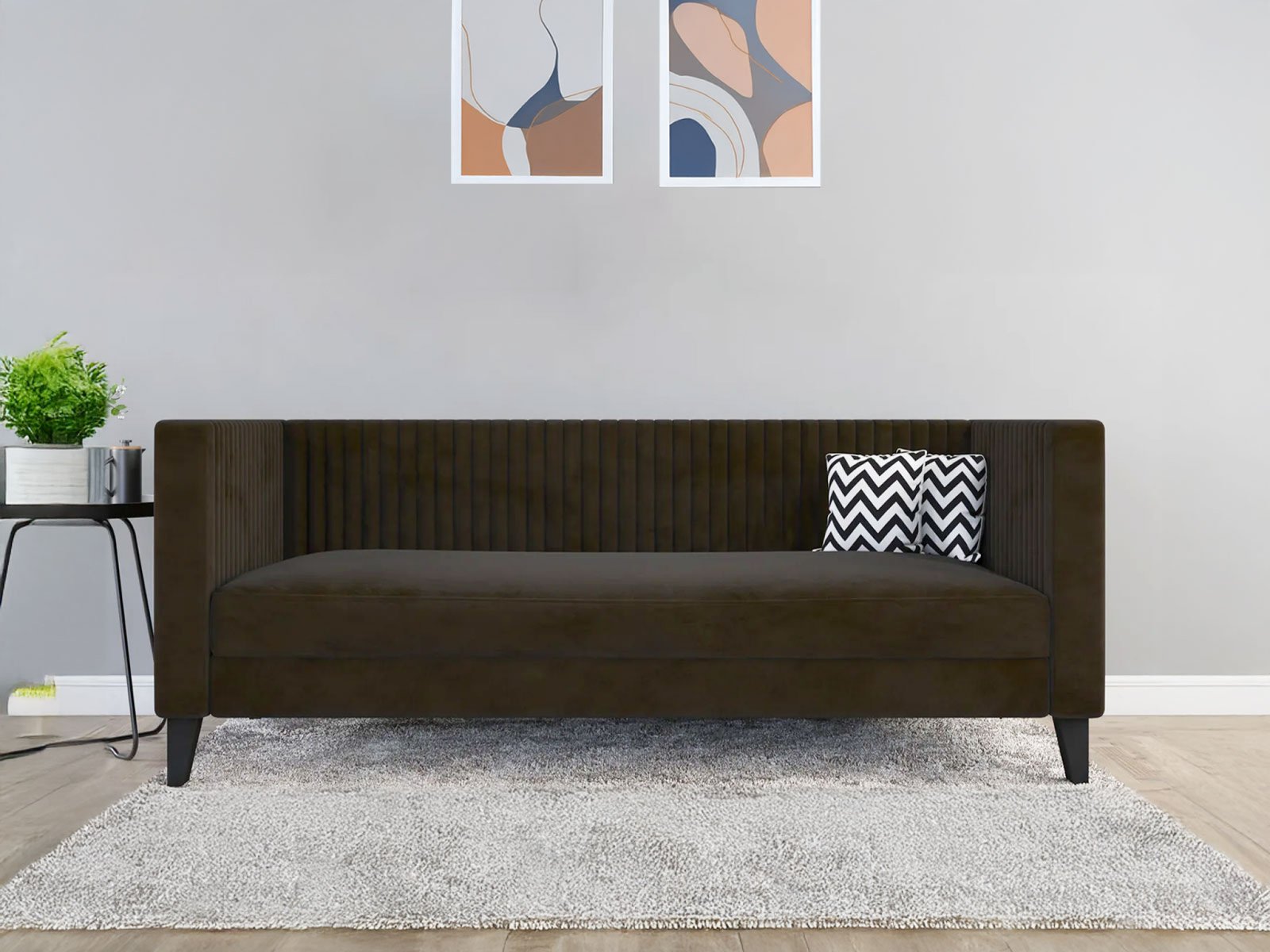 Miller Sofa 3 Seater In Chocolate Brown Color