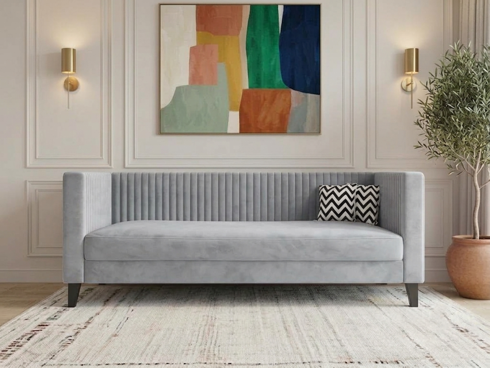 Miller Sofa 3 Seater In Cool Grey Color