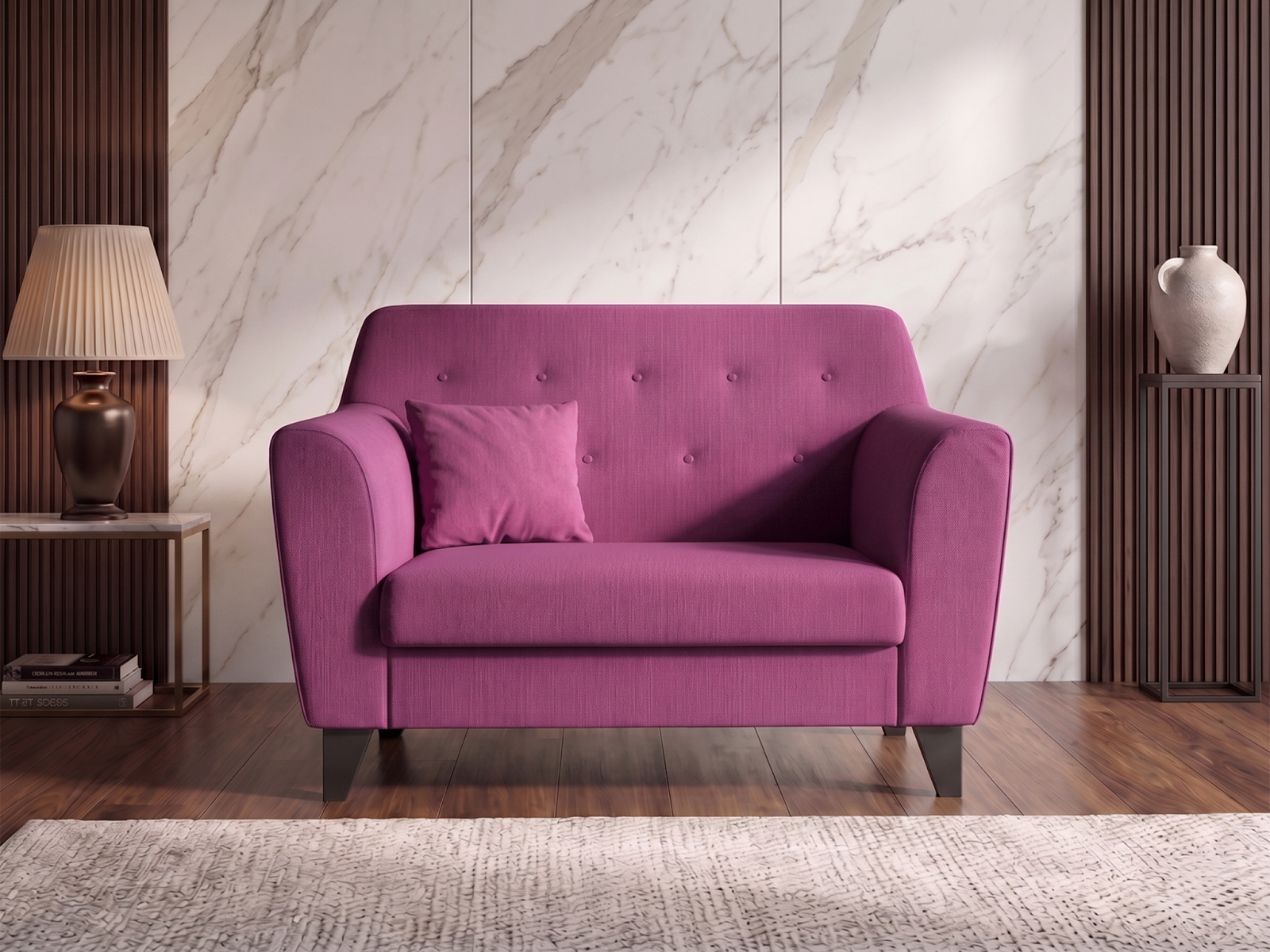 Andres Sofa 1 Seater In  Mulberry Color 