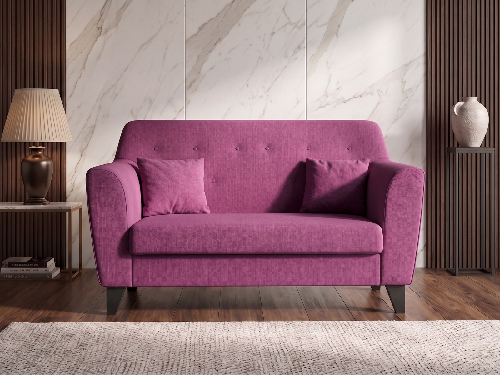 Andres Sofa 2 Seater In  Mulberry Color 