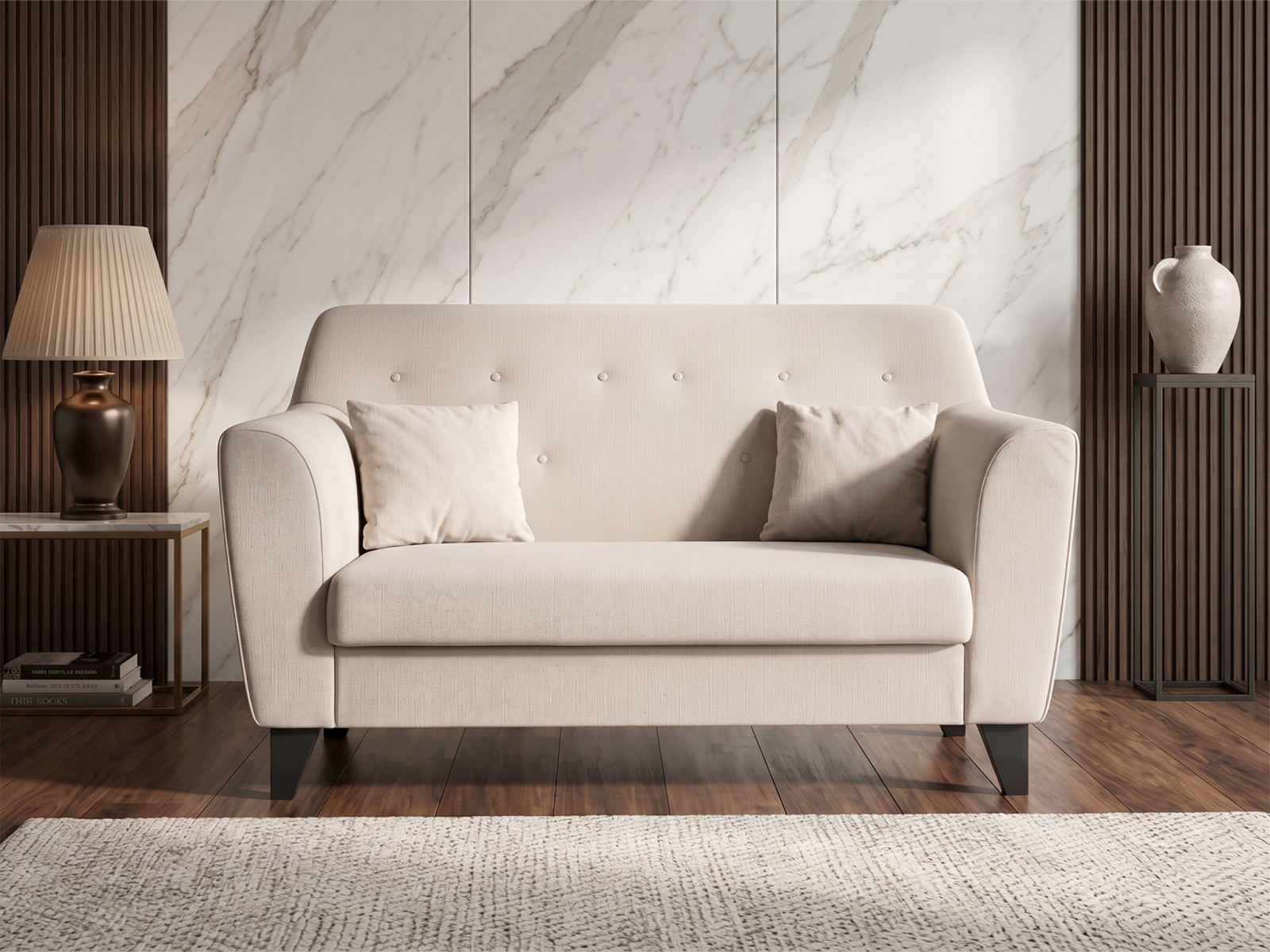 Andres Sofa 2 Seater In Camel Beige  Color 