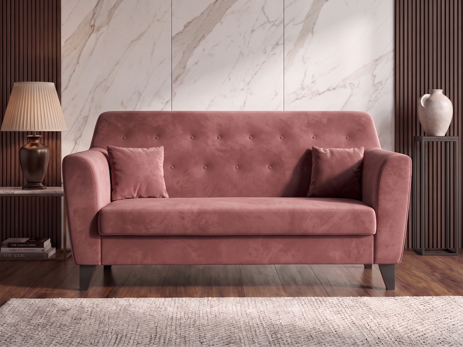 Andres Sofa 3 Seater In Berry Wine  Color 