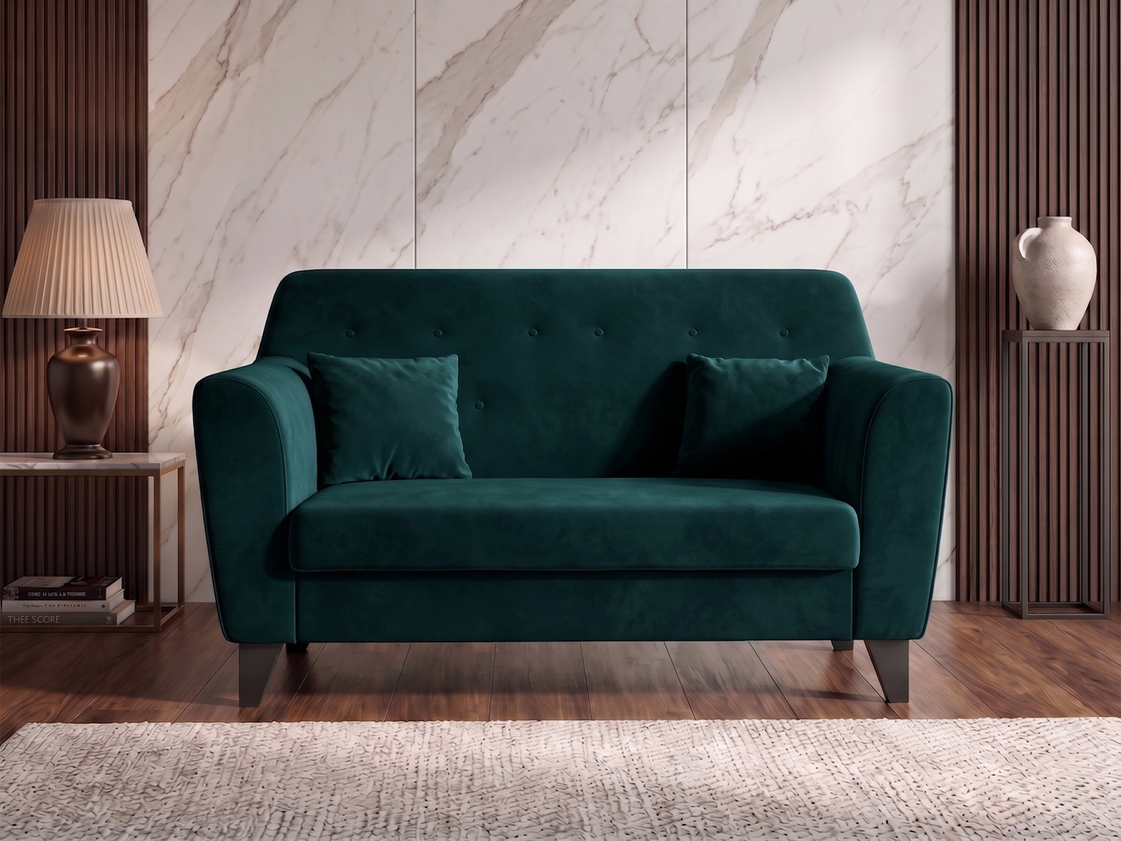 Andres Sofa 3 Seater In Emerald Green  Color 
