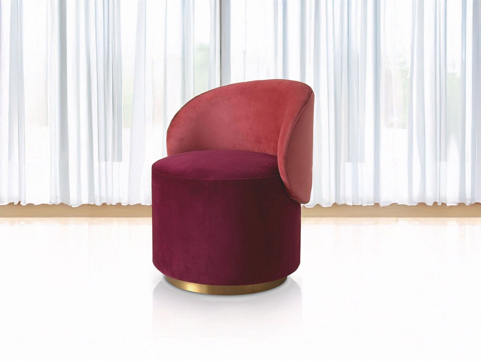 Accent Chair In Maroon Color