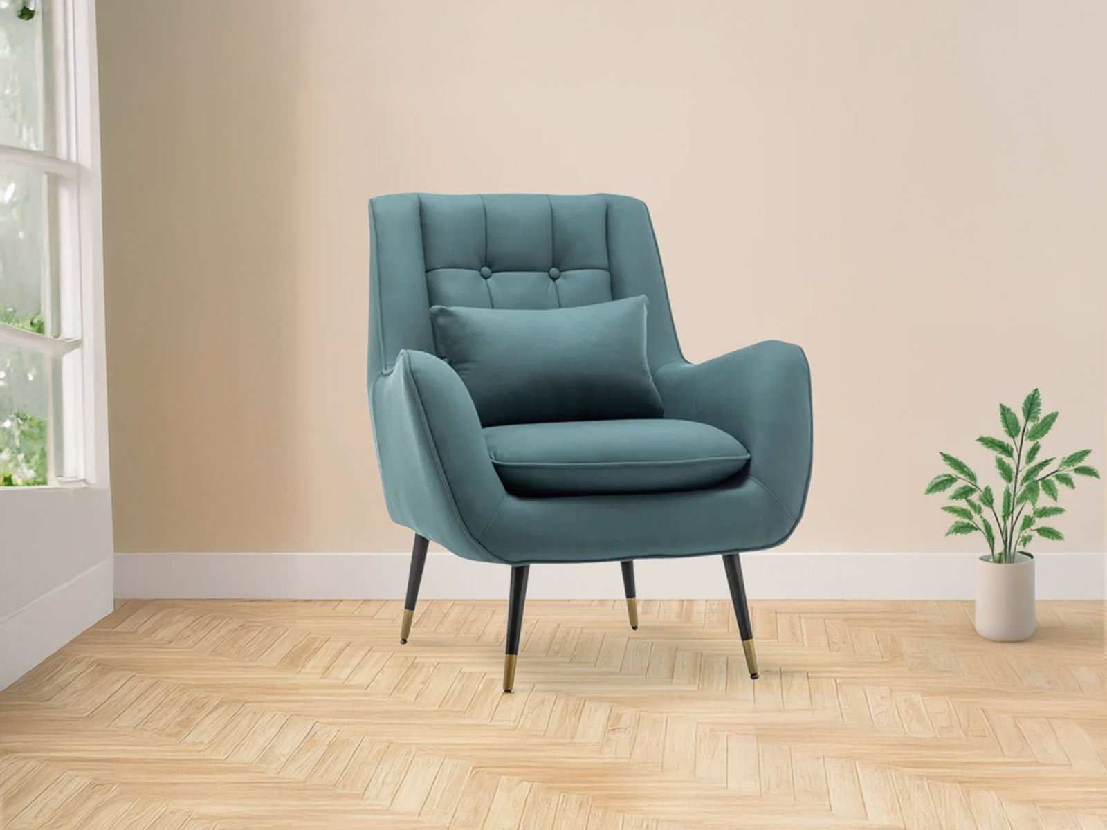 Aron Lounge Chair In Teal Color 