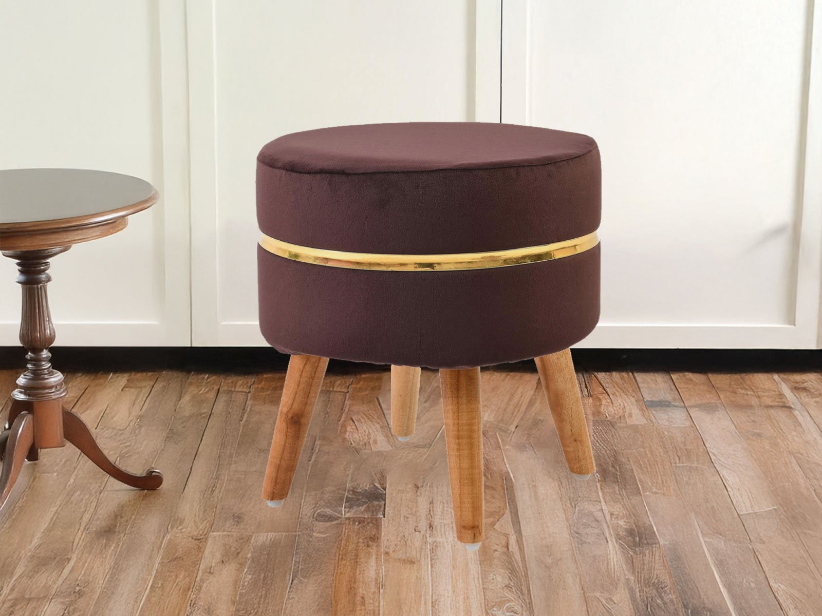 Ambo Stool In Brown Color 