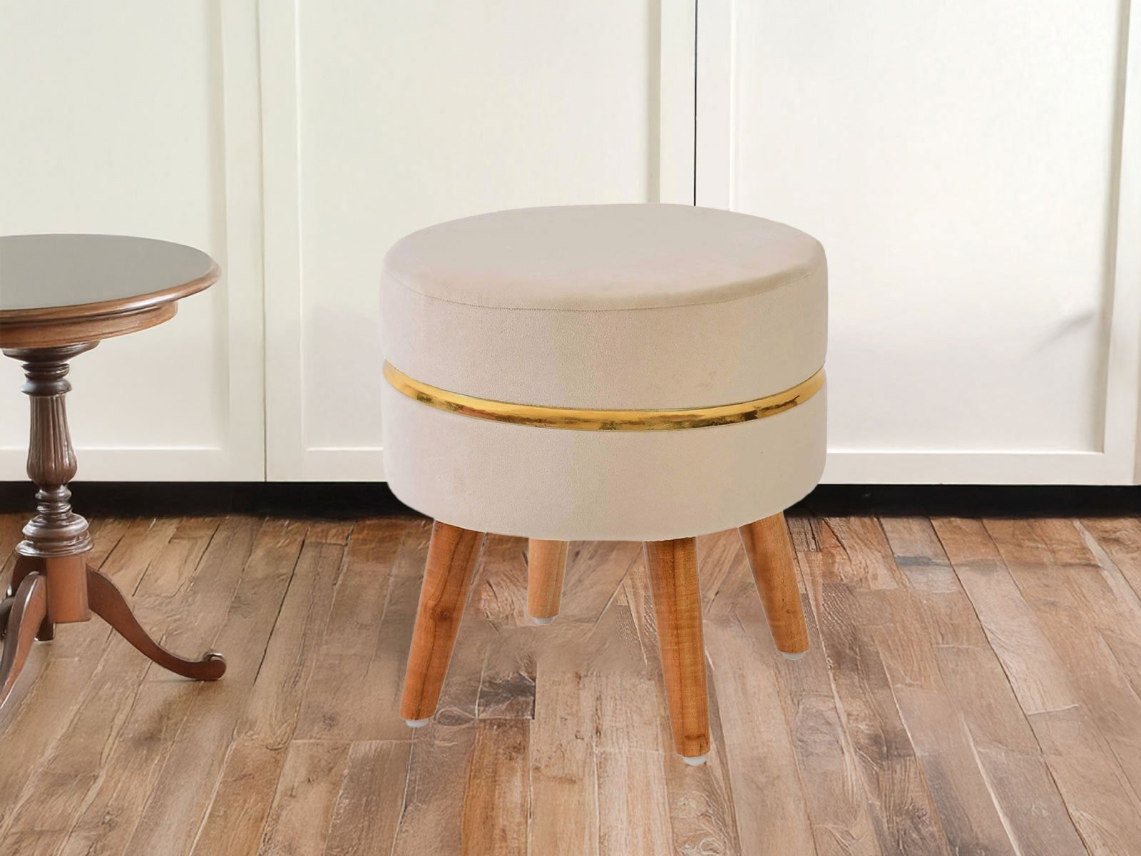 Ambo Stool In Cream Color 