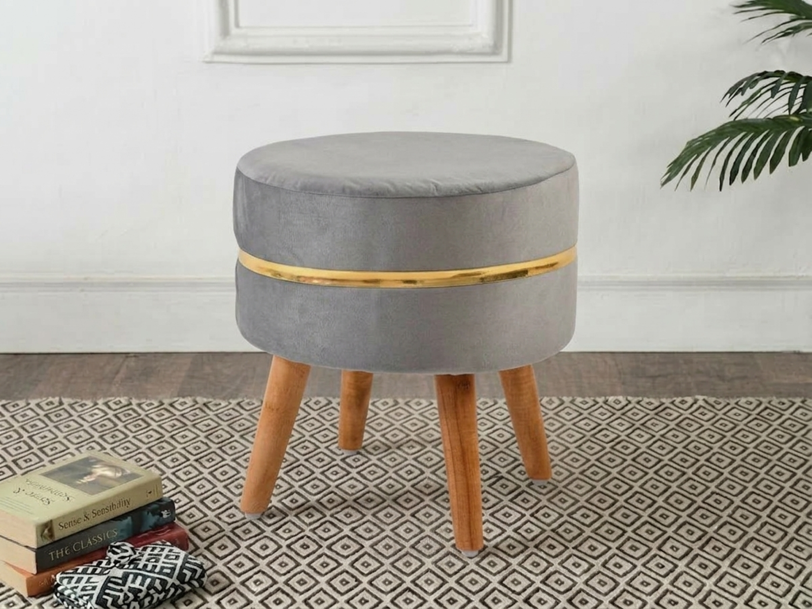 Ambo Stool In Grey Color