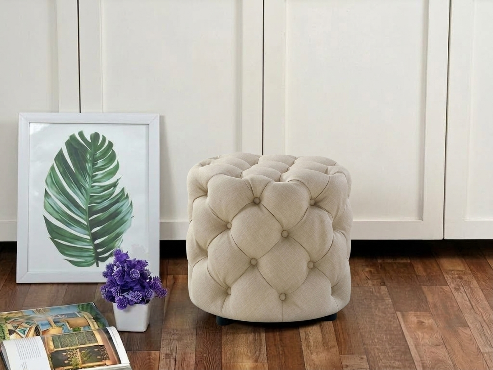 Java Stool in Beige Color