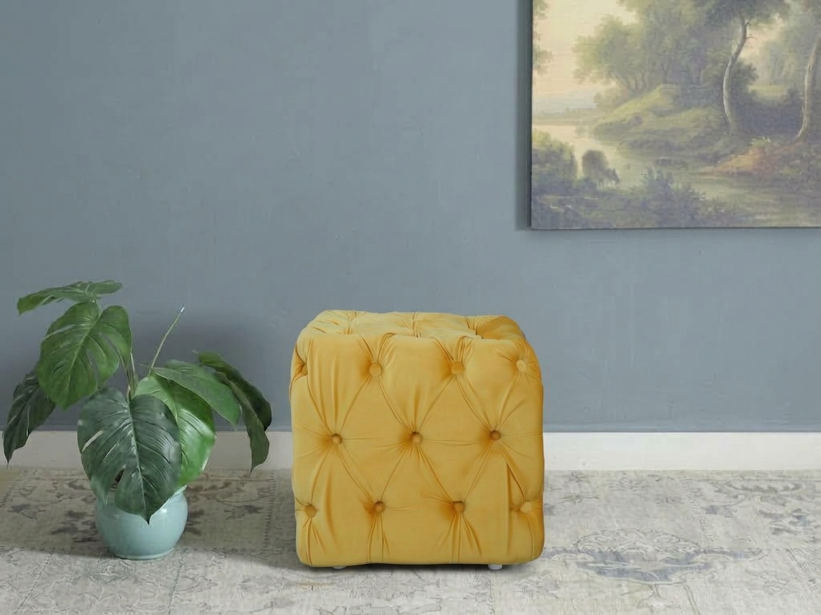 Lagoa Pouffe In Yellow Color