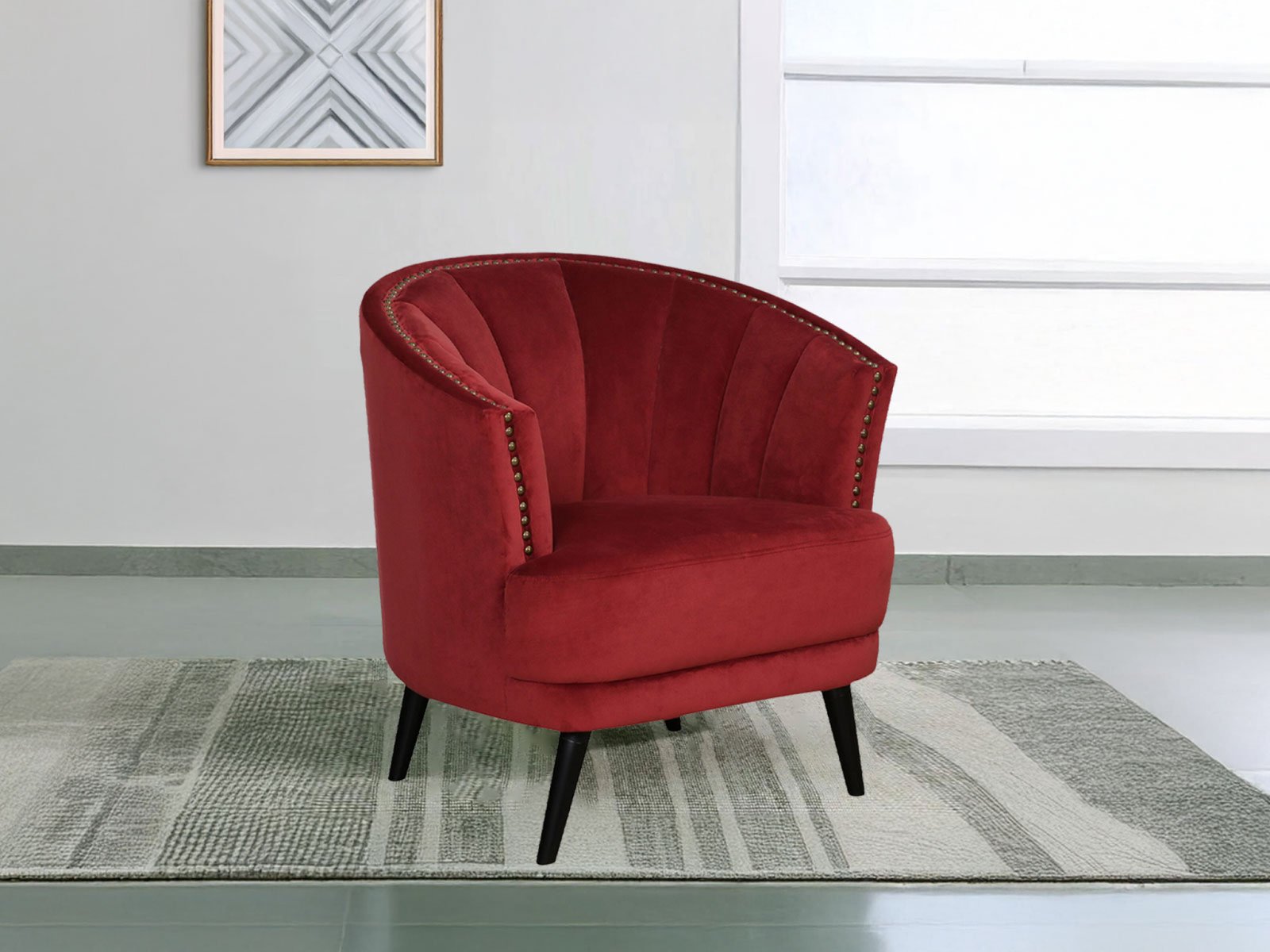 Orlin Chair In Maroon Color 