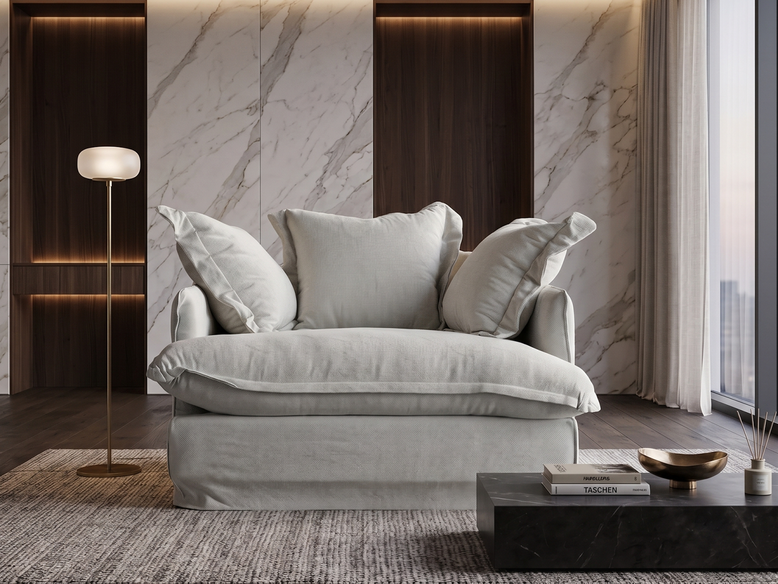 Regency Sofa 1 Seater In Off White Color