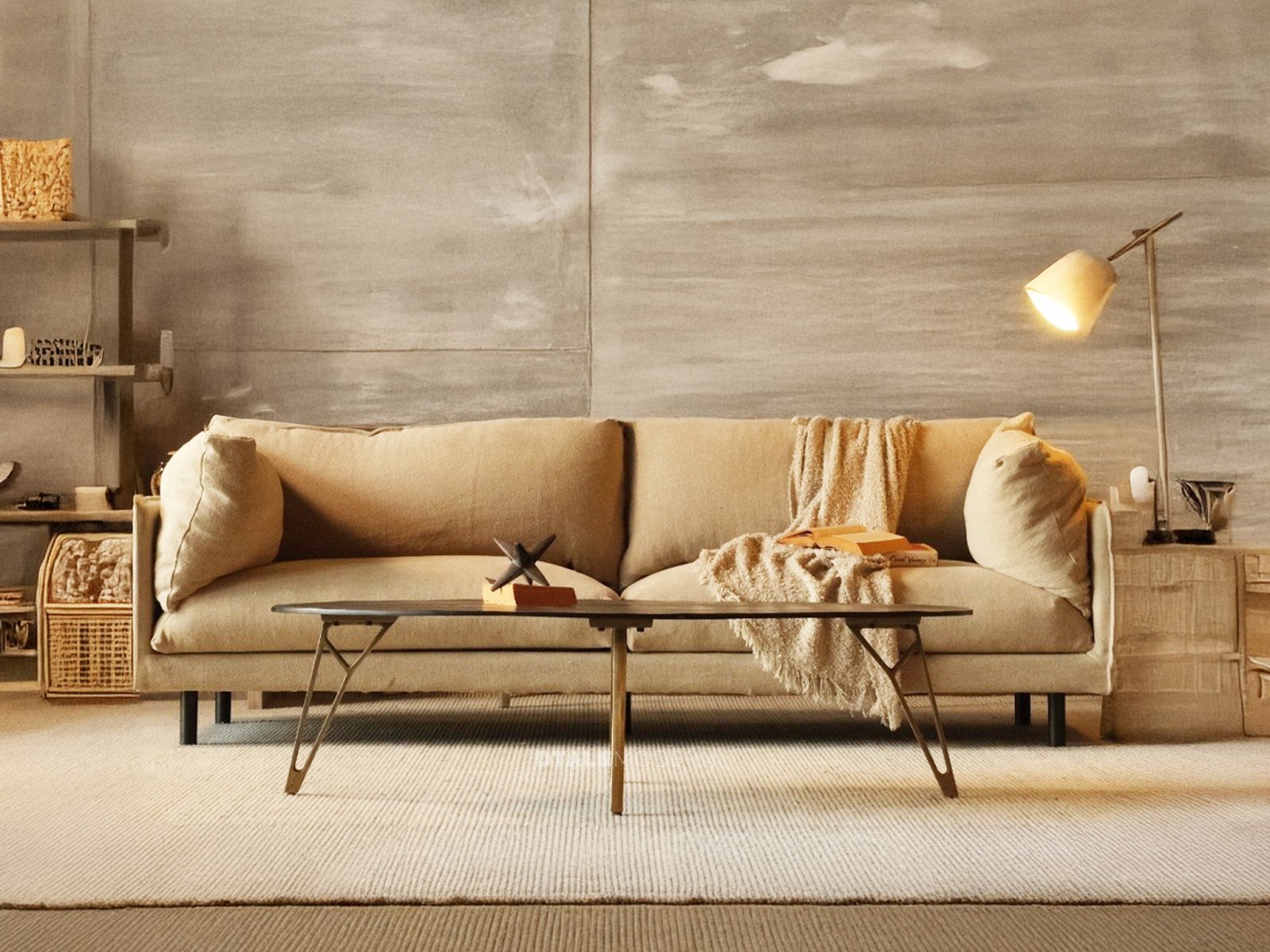 Breeze Lounge 3 Seater Sofa In Off- White & Cream Color