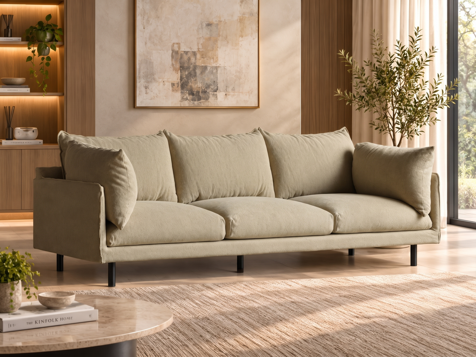 Breeze Lounge 3 Seater Sofa In Off- White & Cream Color