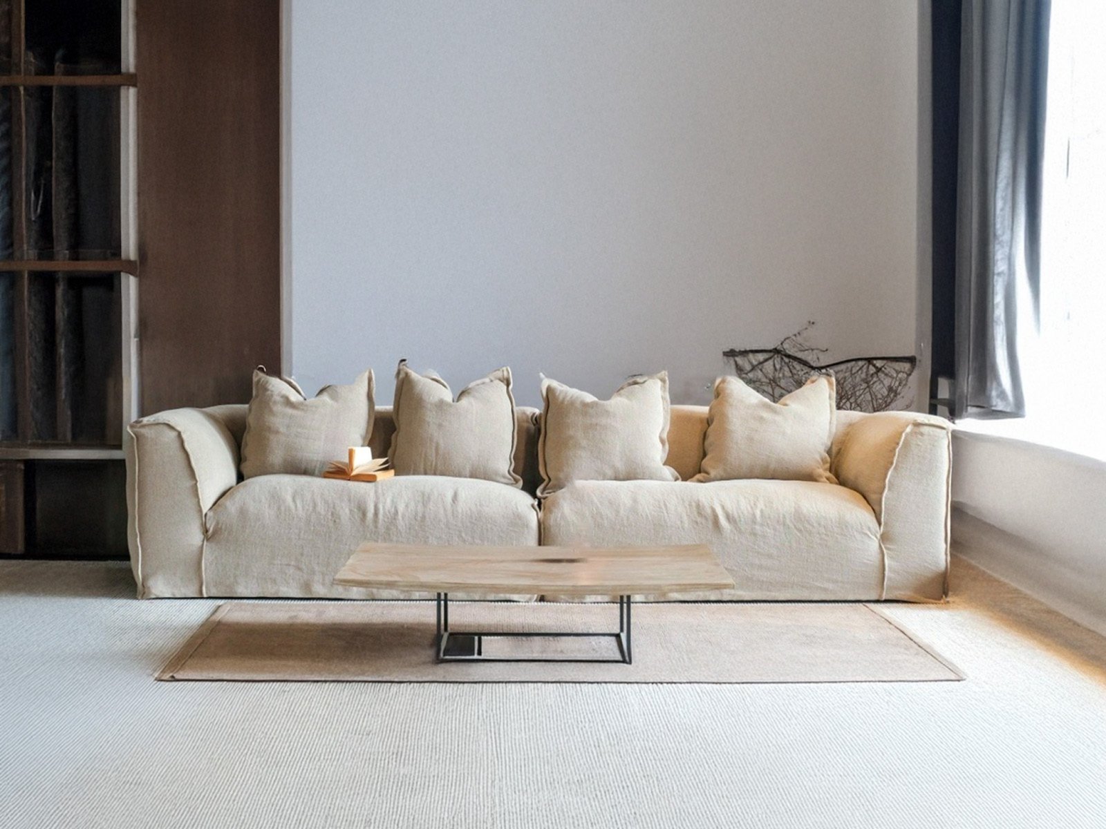 Lumina  4 seater Sofa In Beige Color 
