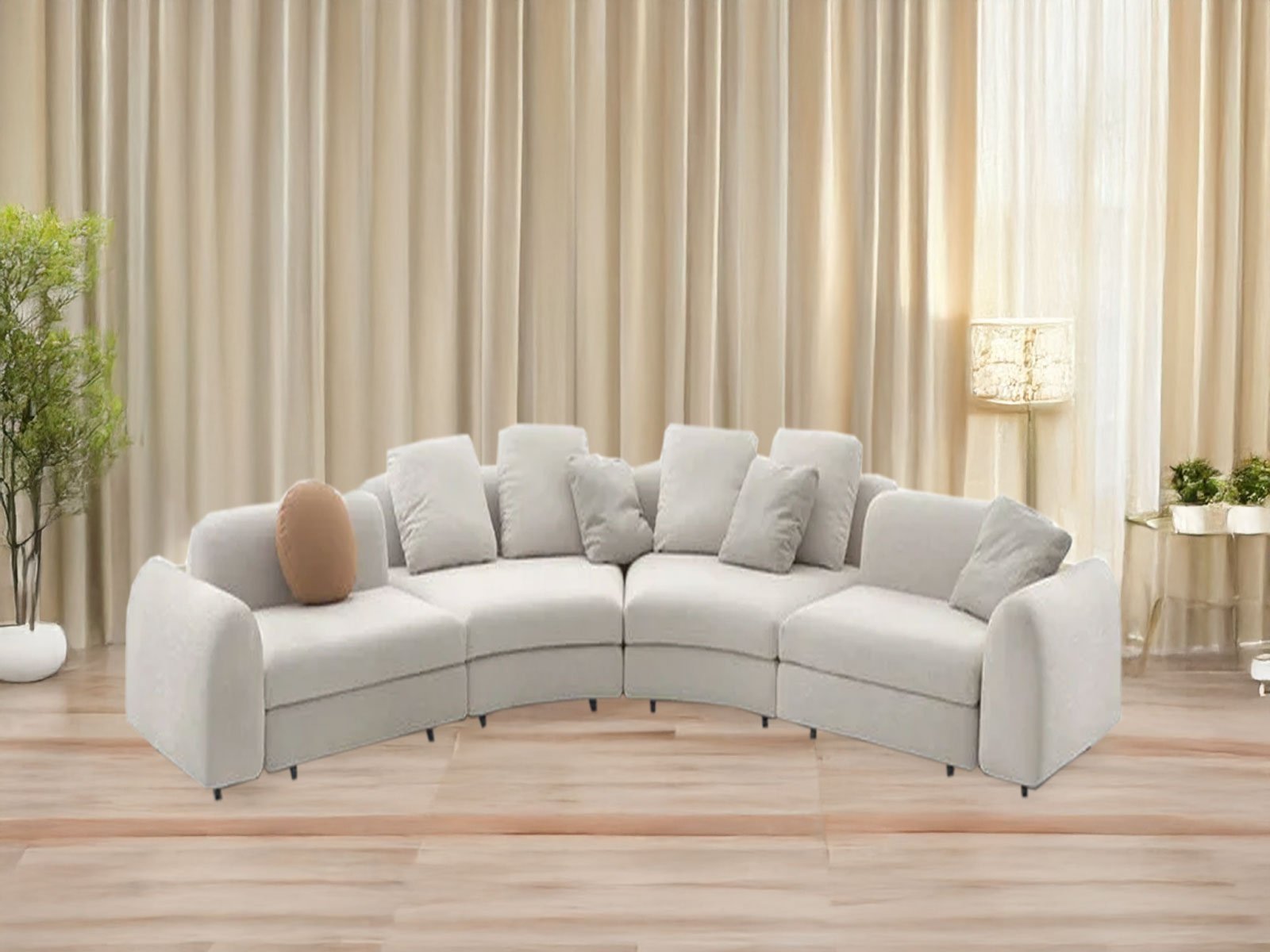 Logan Sectional Sofa In Beige Color