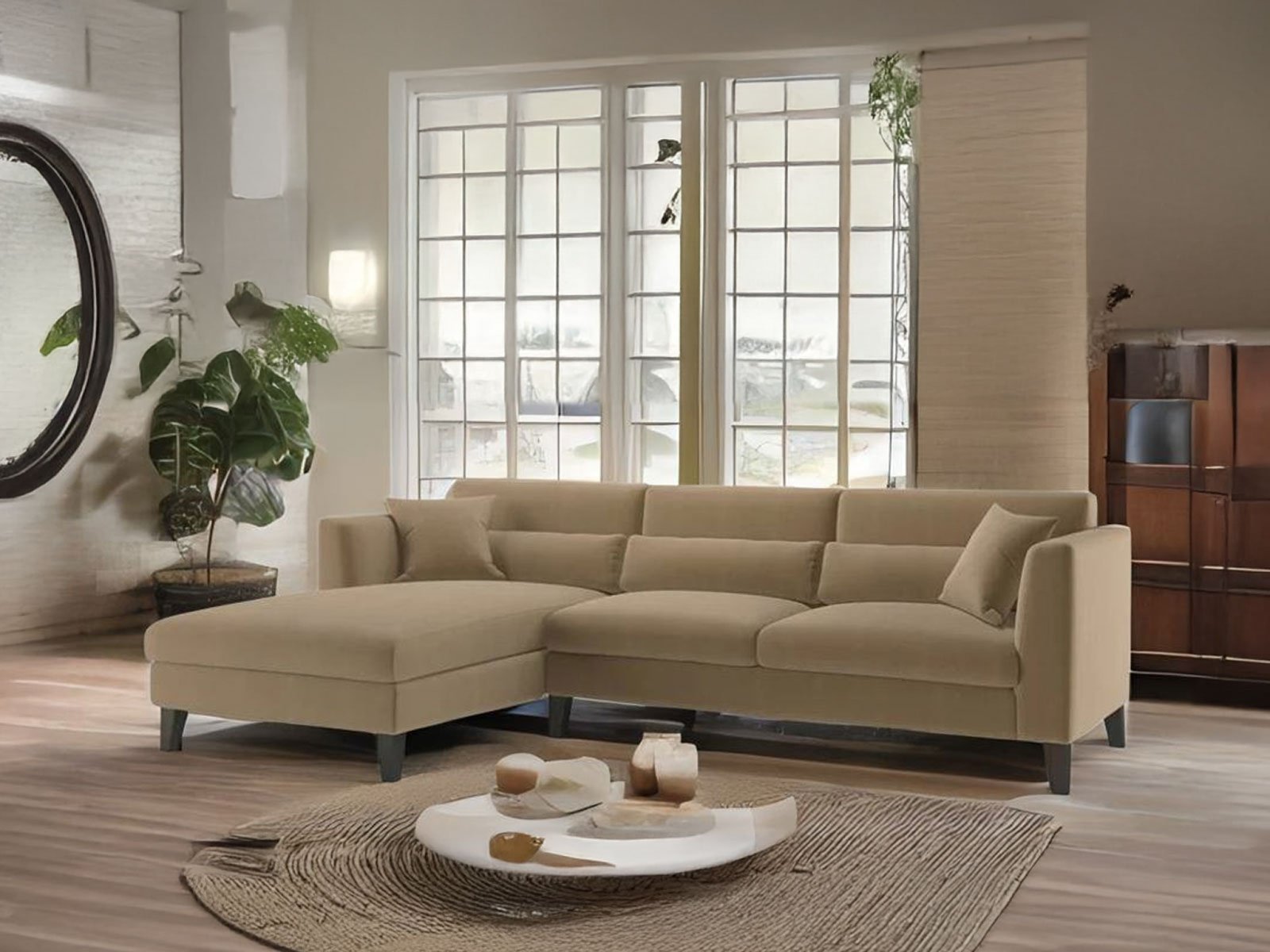 Harbor Sectional Sofa In Brown Color