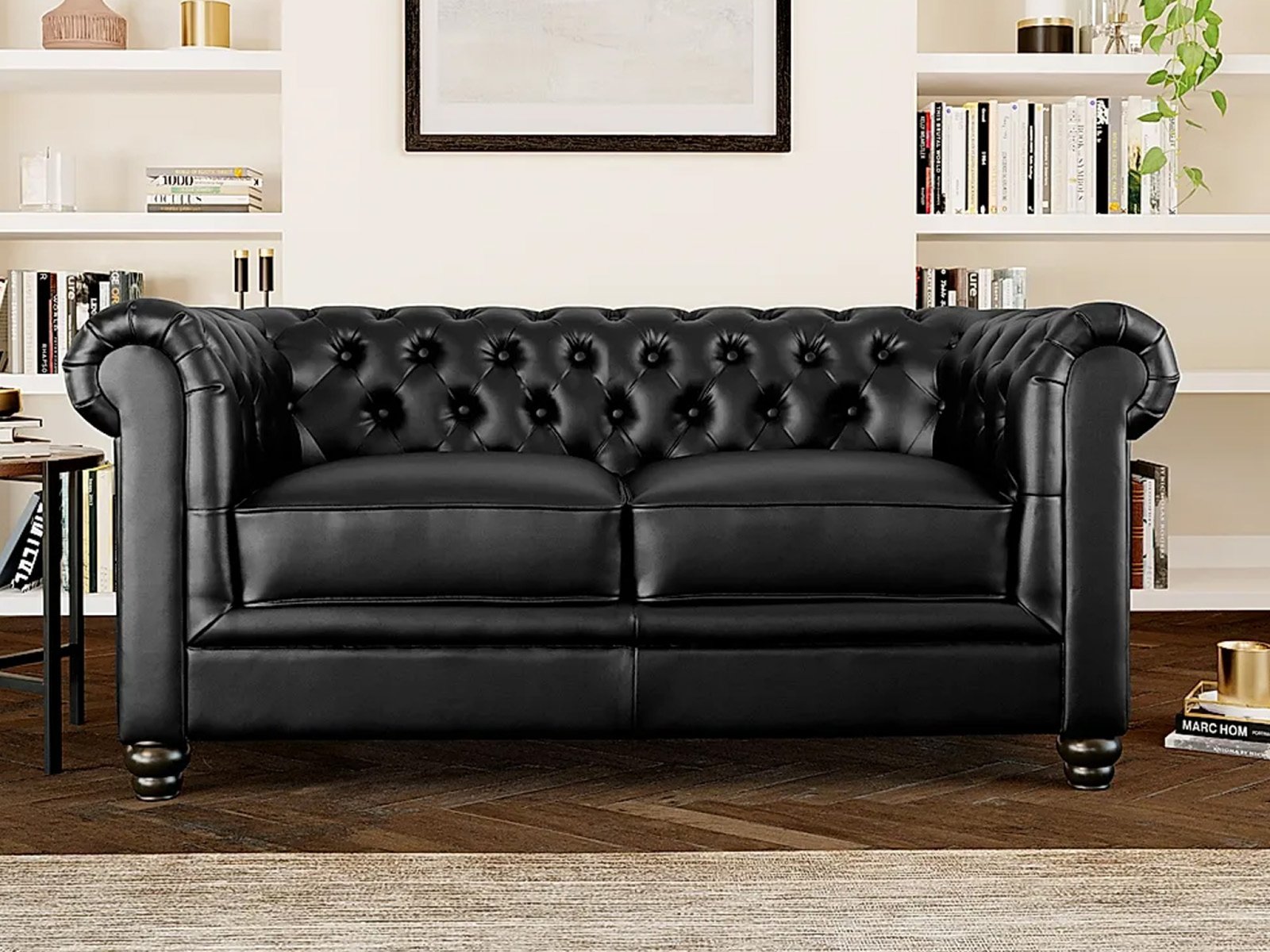 Jackson Leather 2 Seater Sofa In Black Color