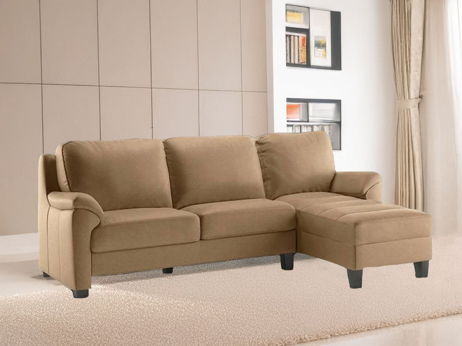Flux Sectional Sofa In Brown Color 