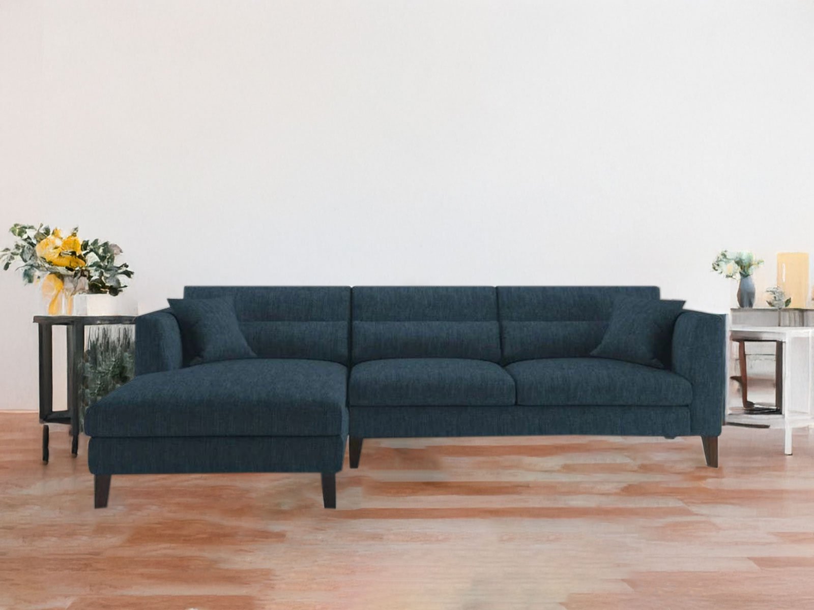  Stardust Sectional Sofa In Indigo Blue Color 