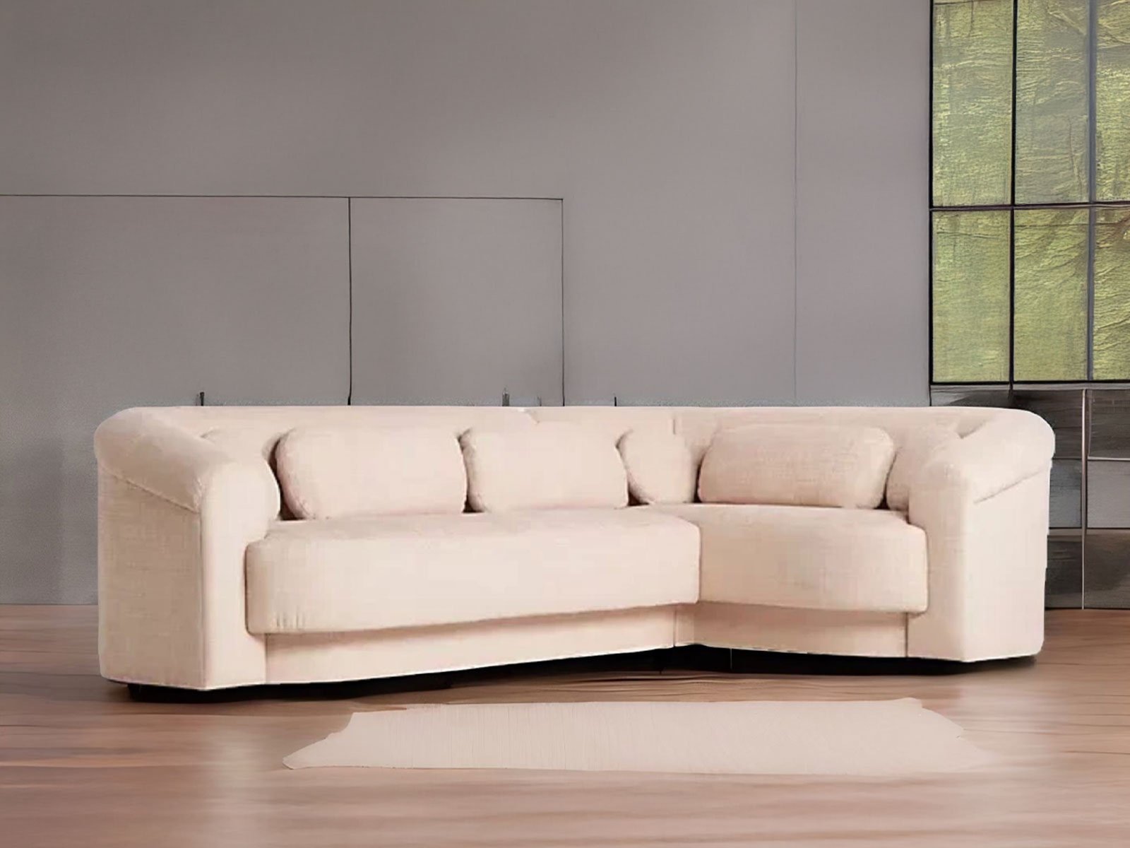 Bali Sectional Sofa In Light Pink Color
