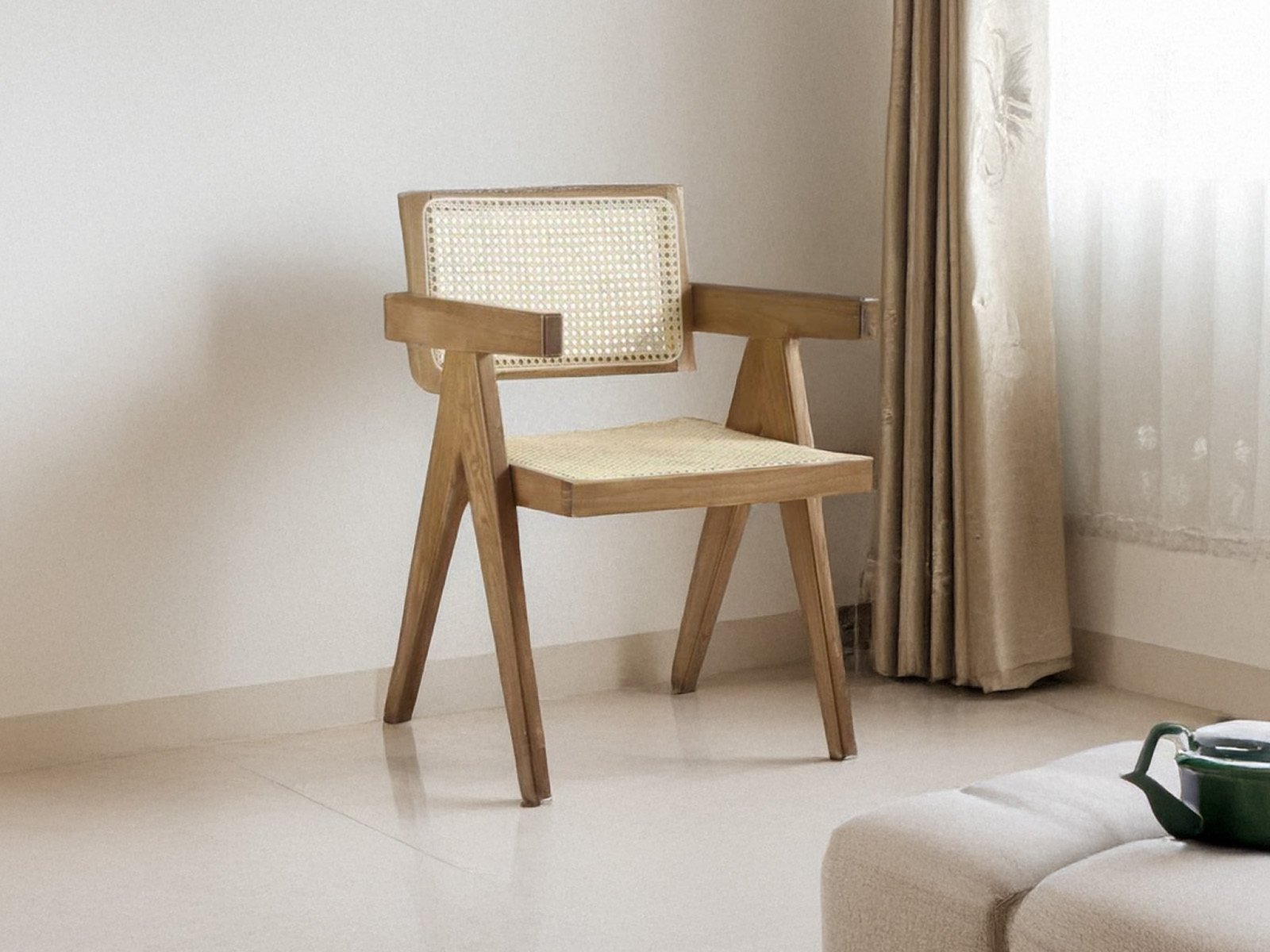 Dhara Wood Chari Light Walnut Finish Color