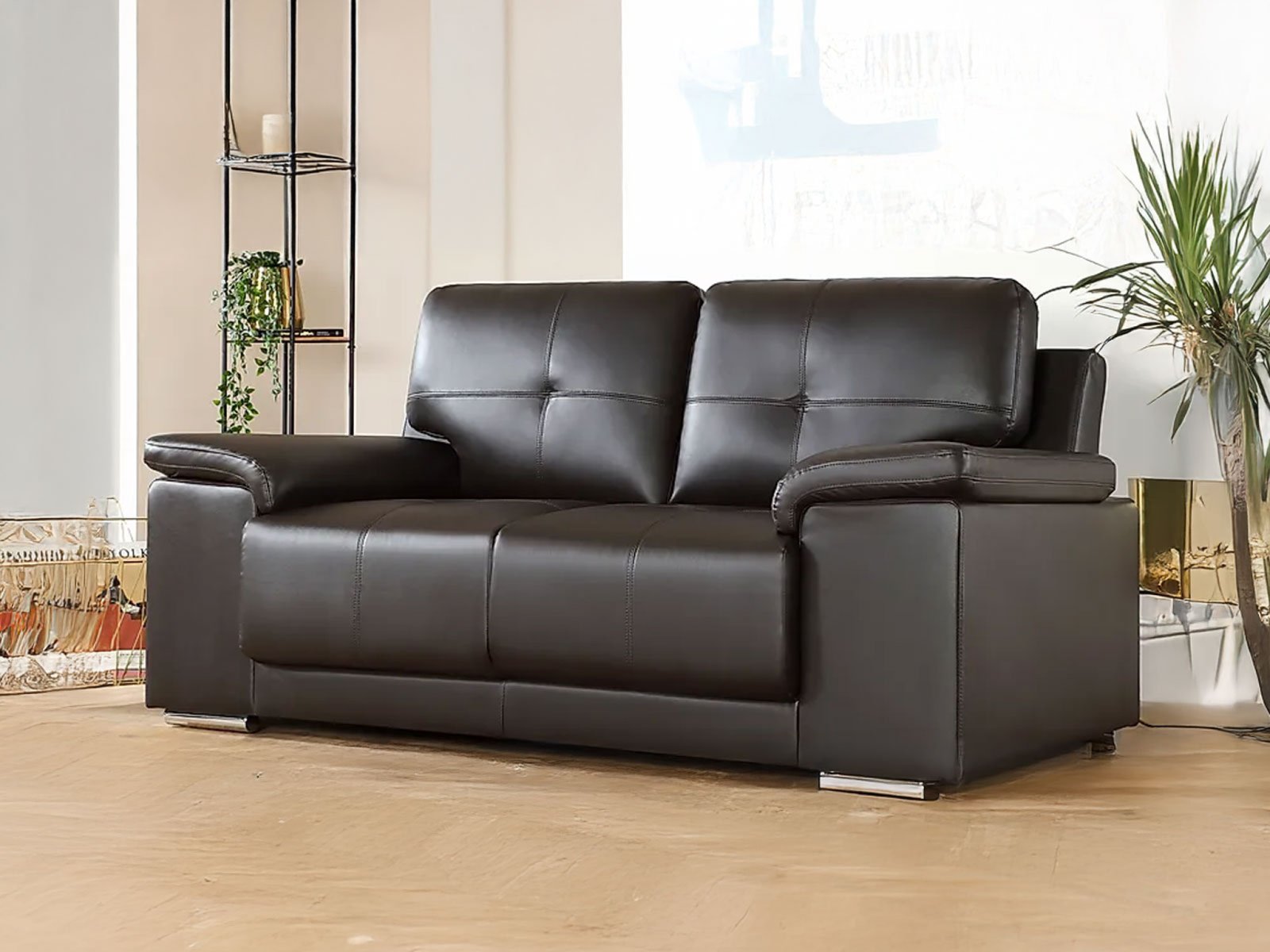 Alexa 2 Seater Sofa In Brown Premium Color