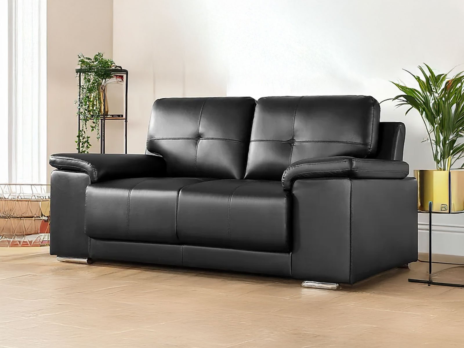 Alexa 2 Seater Sofa In Black Premium Color
