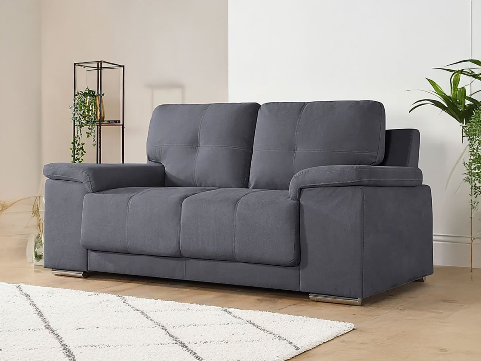 Alexa 2 Seater Sofa In Slate Grey Classic Plush Color