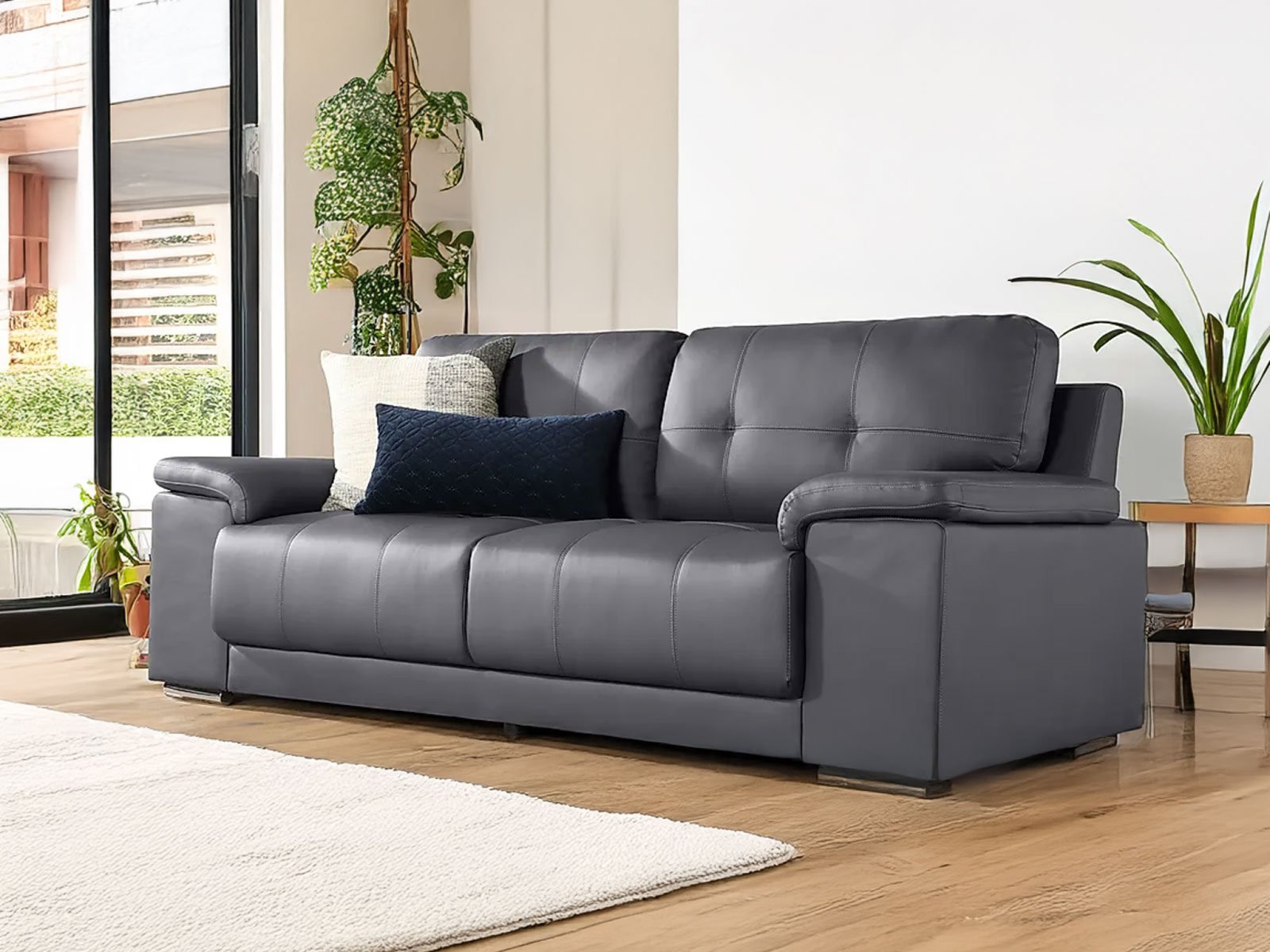Alexa 3 Seater Sofa In Grey Premium Color