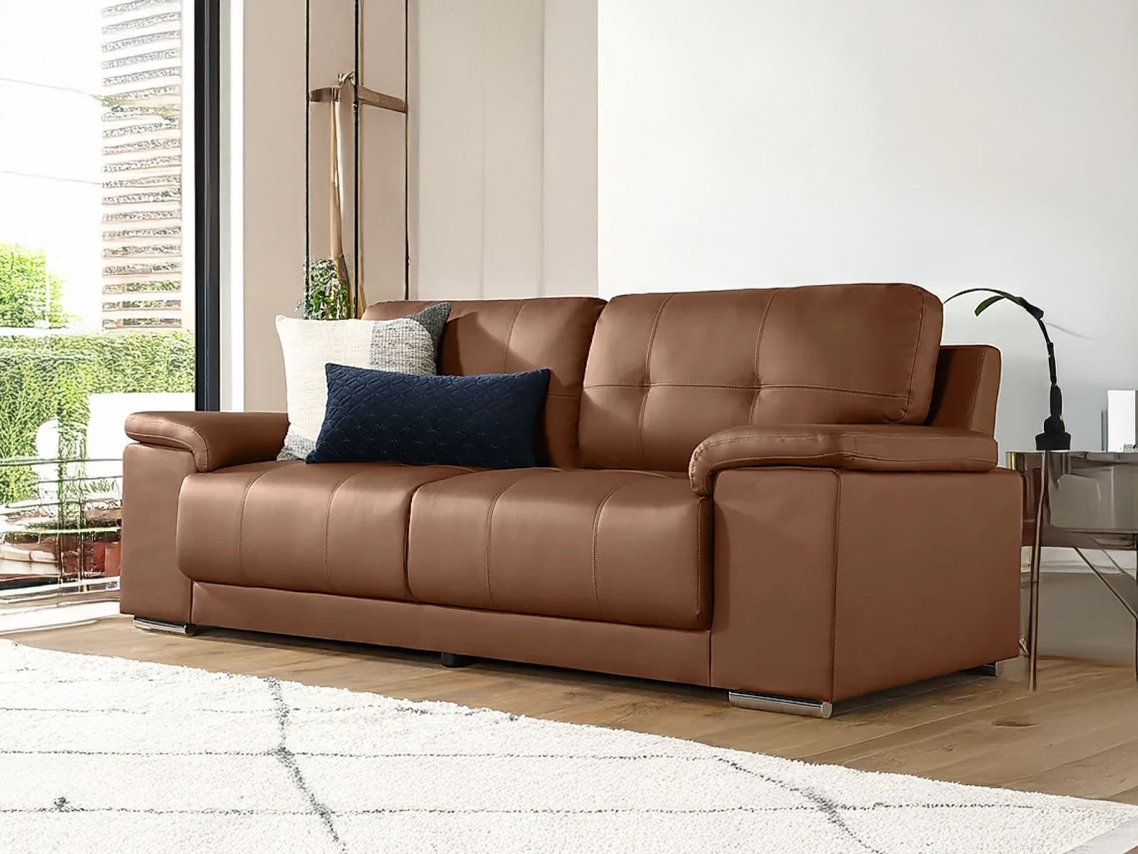 Alexa 3 Seater Sofa In Tan Premium  Color