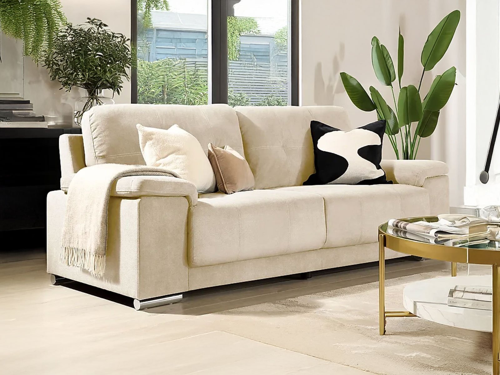 Alexa 2 Seater Sofa In Ivory Classic Plush Color