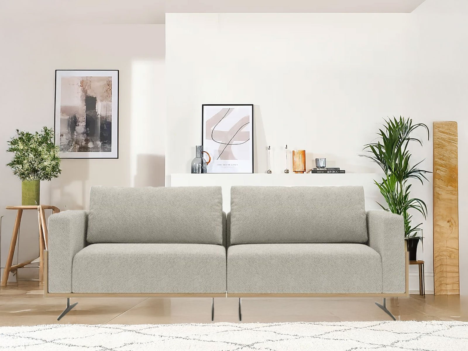 Krasto Five Seater Sofa In Light Grey Color
