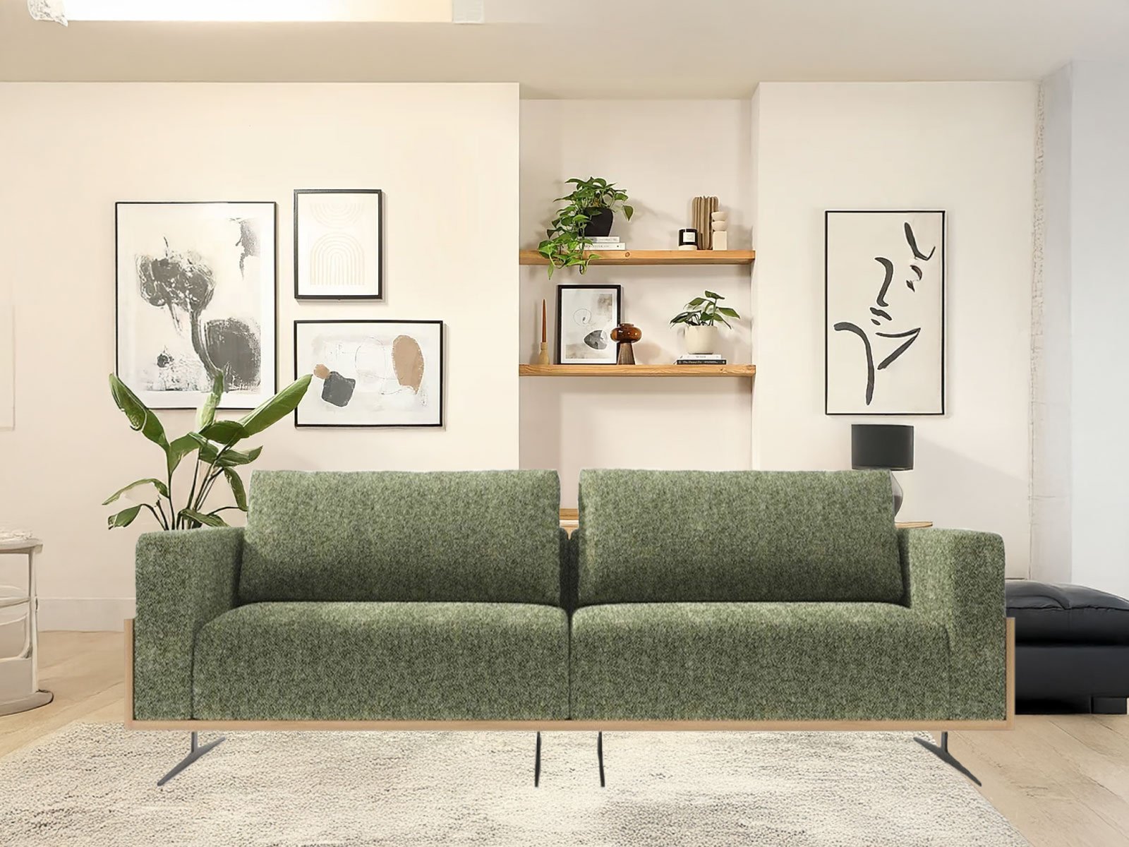 Krasto Four Seater Sofa In Green Color