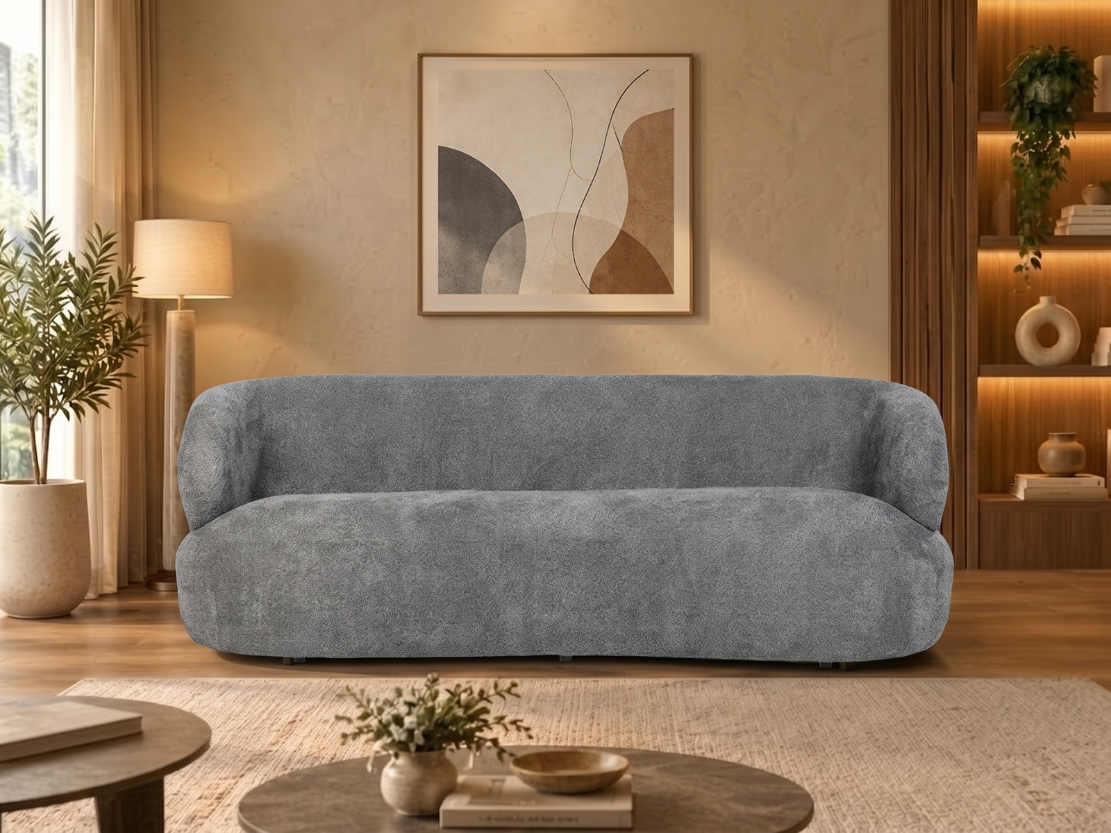 Nexus Three Seater Sofa In Grey Color