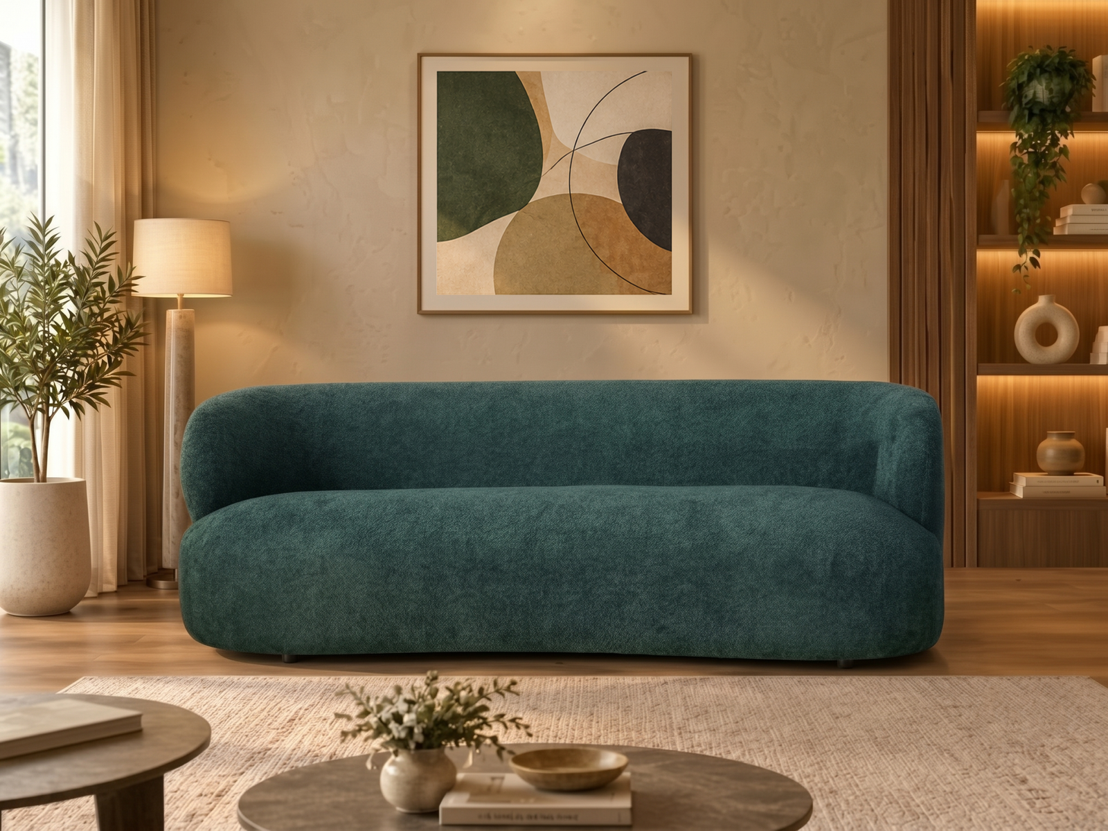 Nexus Three Seater Sofa In Green Color