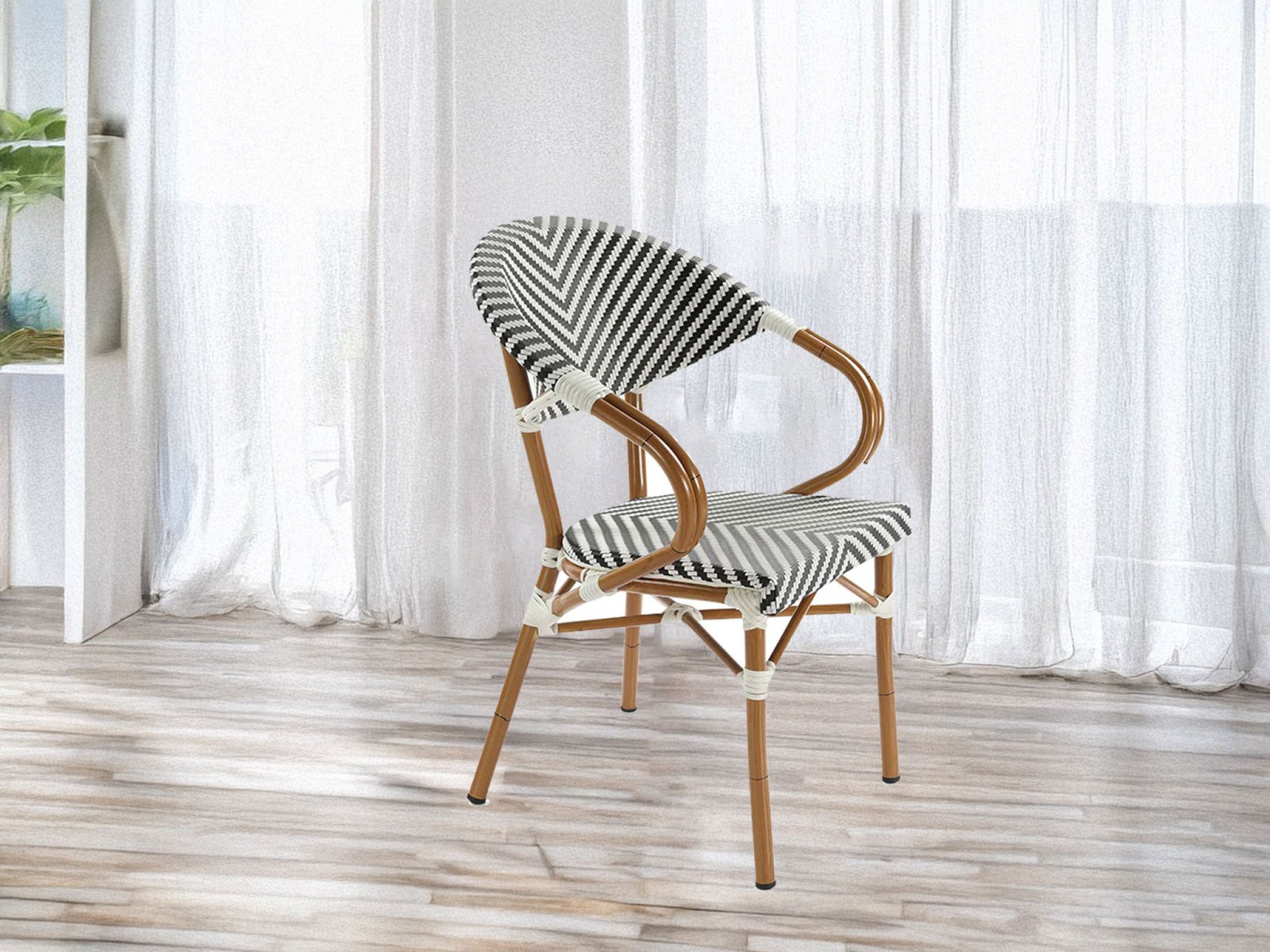 Luxe Arm Chair In Light Walnut Color
