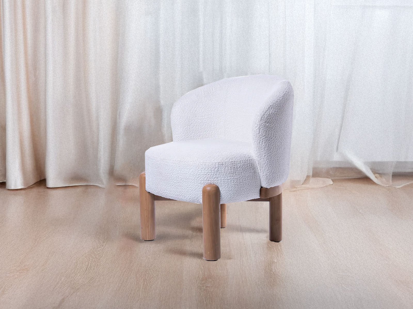Alen Wooden Arm Chair In White Color
