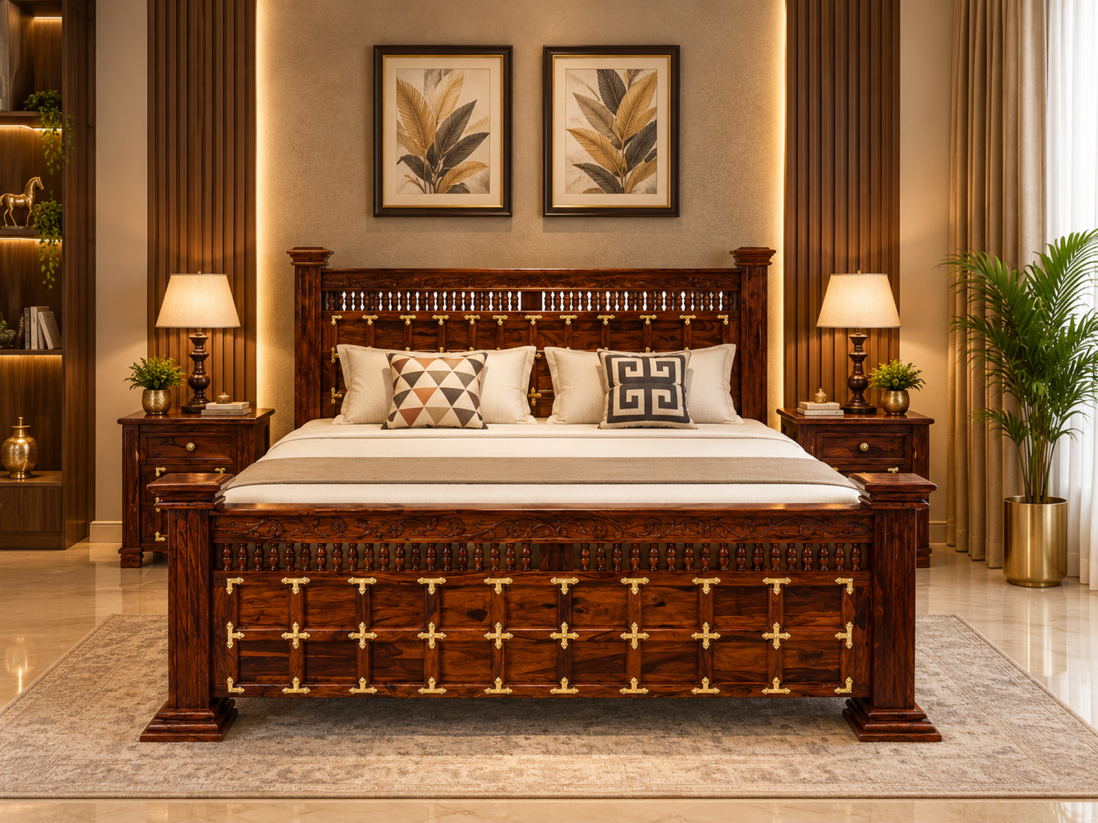 Maharaja Solid wood Sheesham Bed