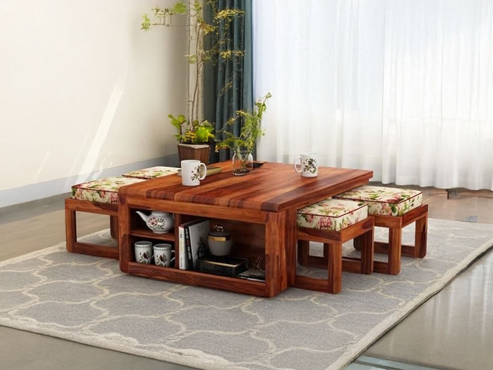 Coffee Table 1+4 Plain Storage