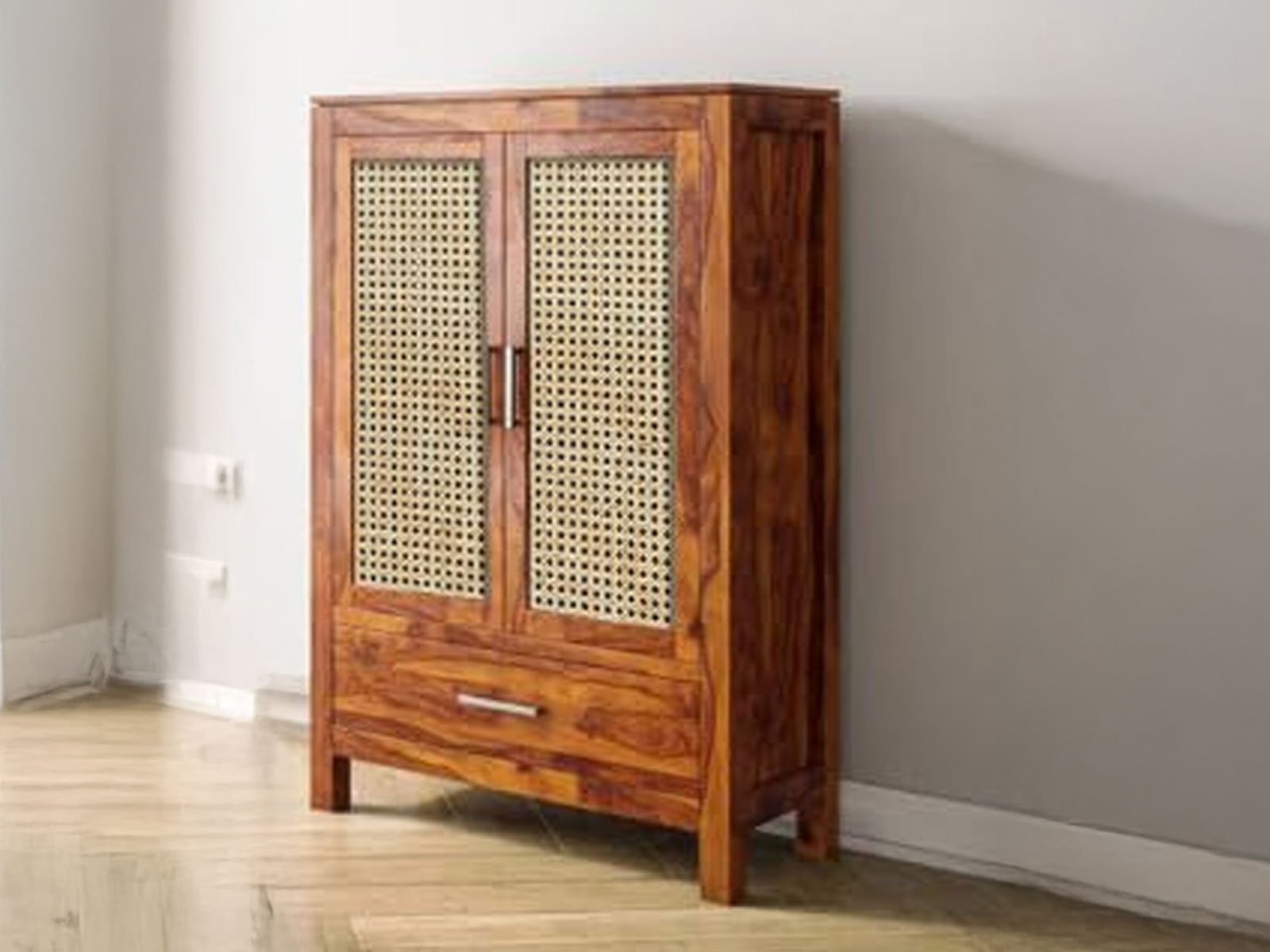 Ziya Book Shelf With Rattan