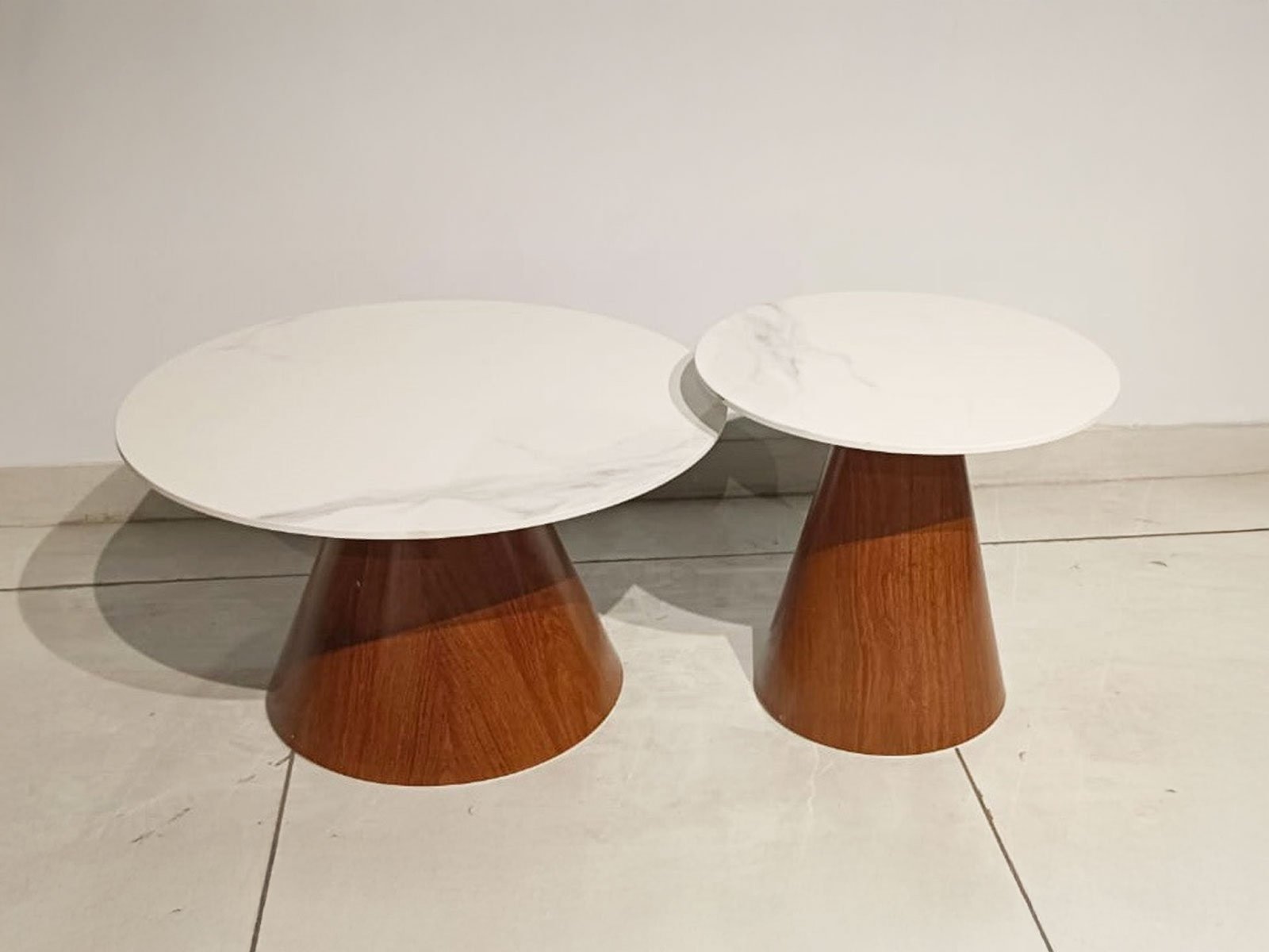 Linnea Center Table In Dark Brown and Beige Colour