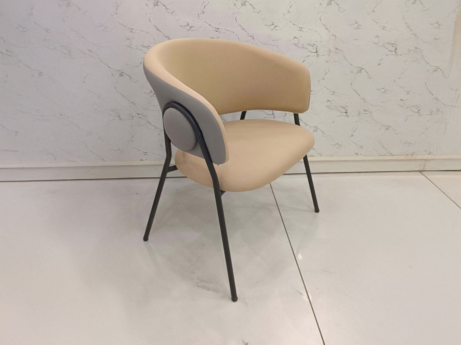Genoal Chair Cream & Grey Colour